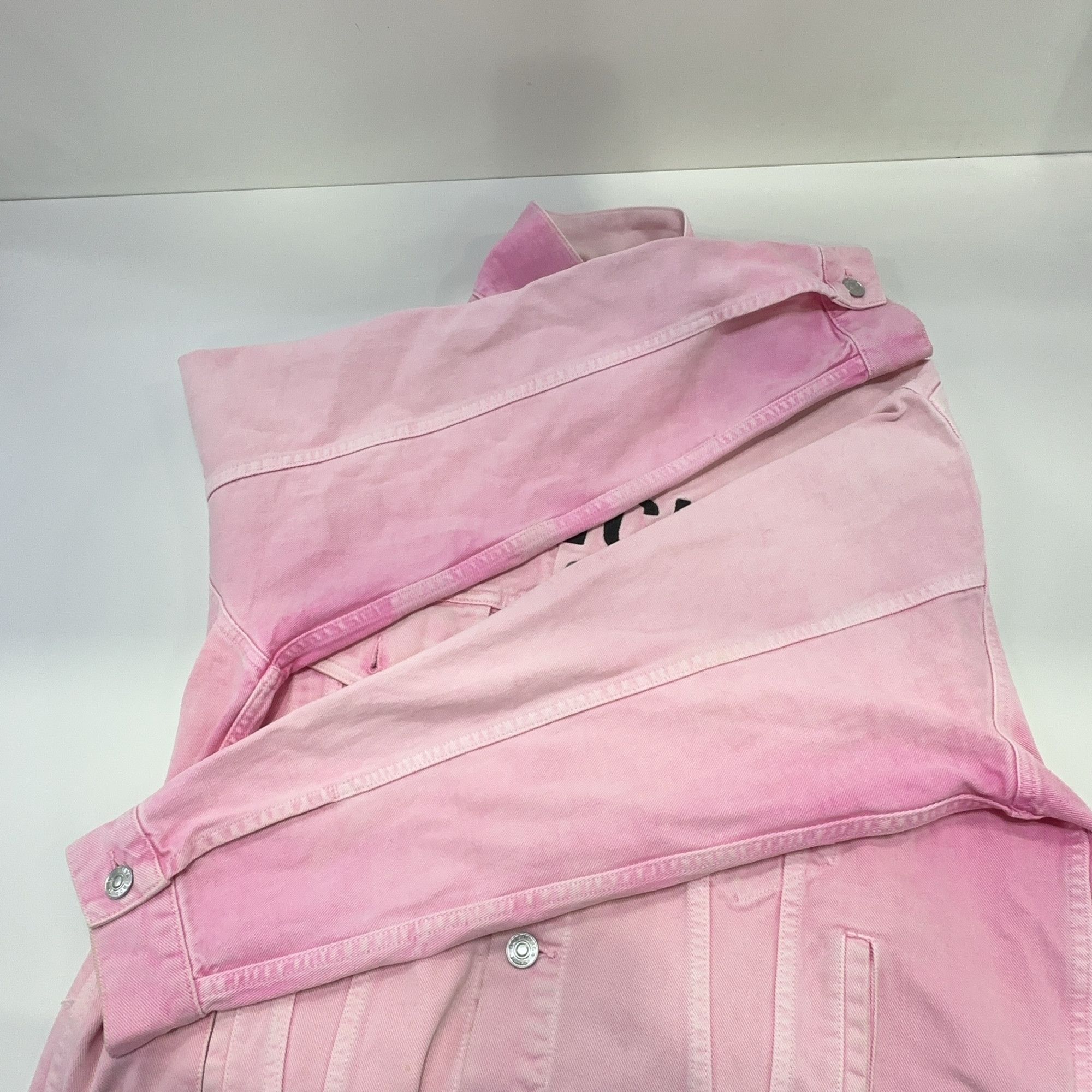 Balenciaga Balenciaga Pink Logo Denim Jacket Size 34 Size XXS / US 00 / IT 34 - 10 Thumbnail