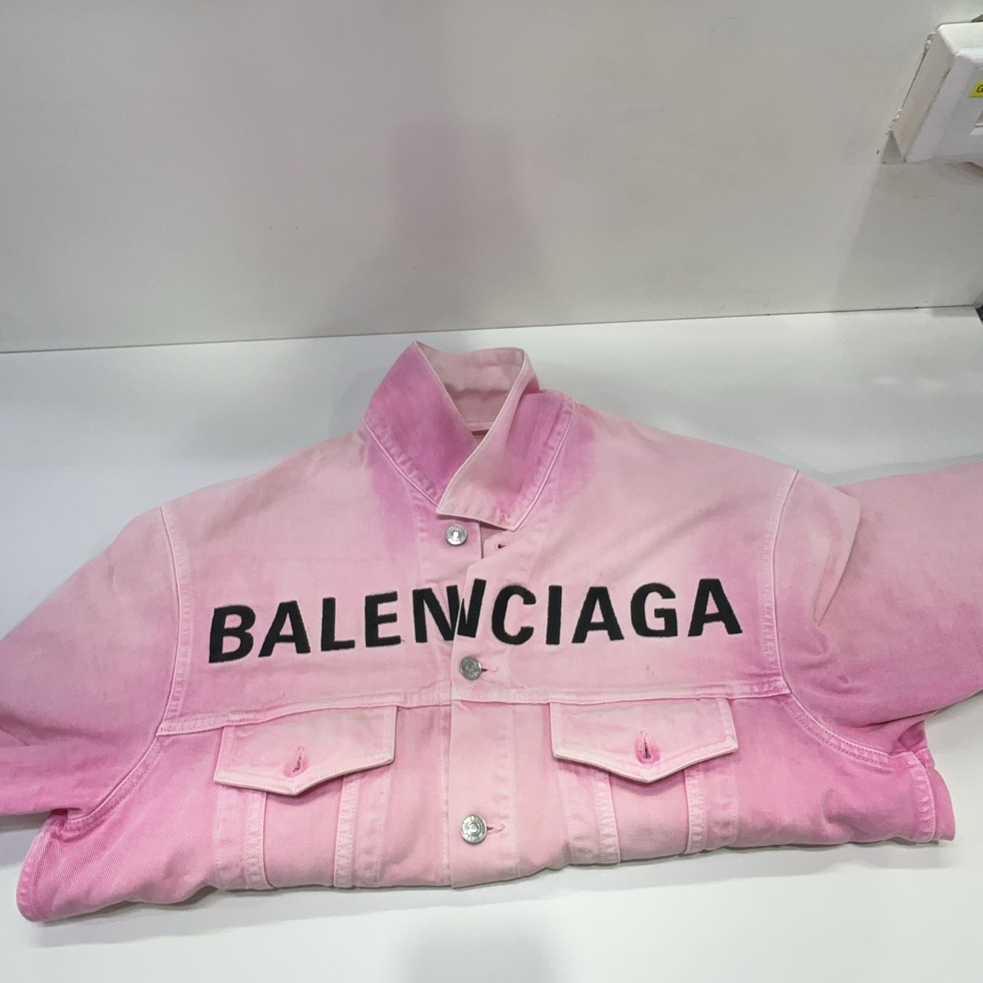 Balenciaga Balenciaga Pink Logo Denim Jacket Size 34 Size XXS / US 00 / IT 34 - 7 Thumbnail