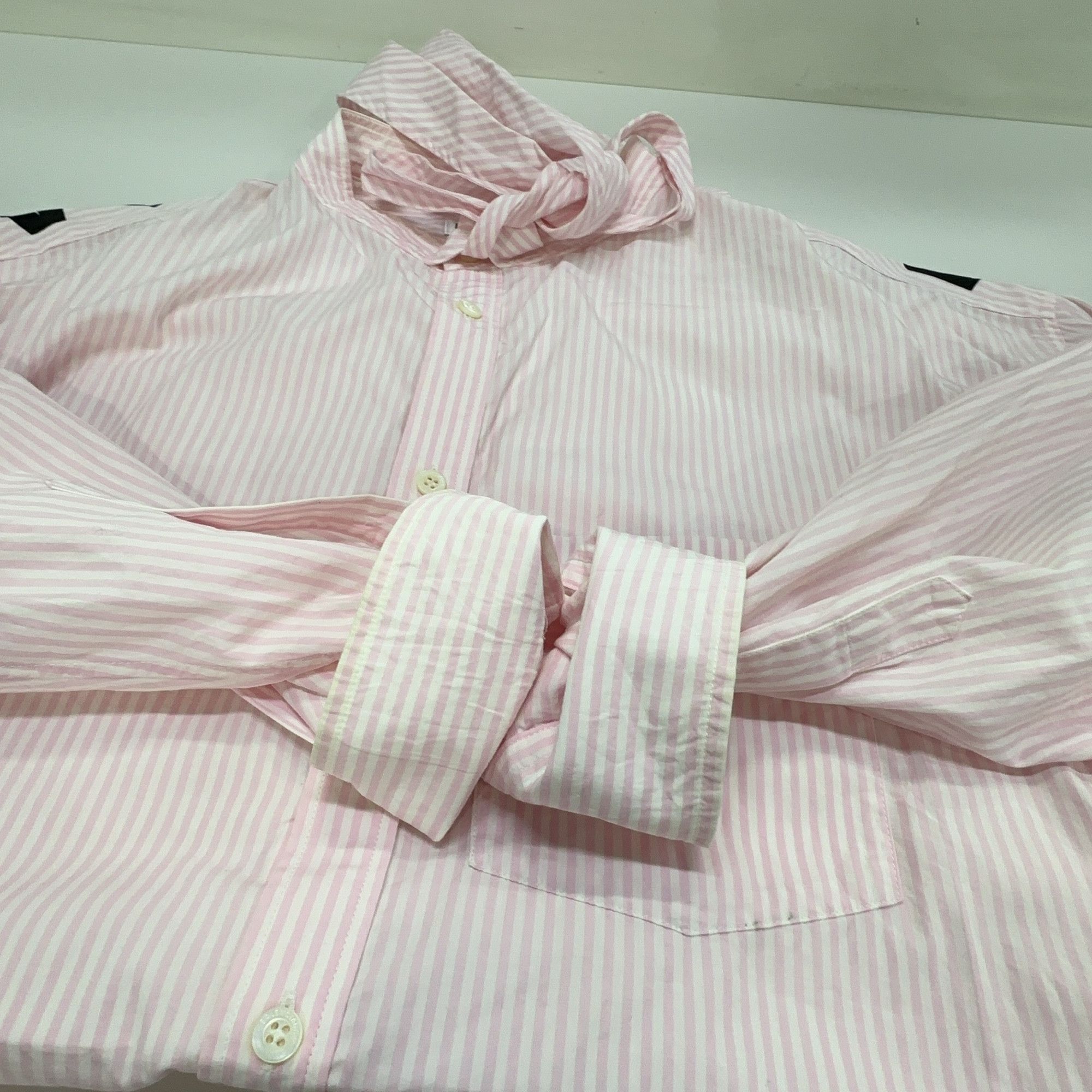 Balenciaga Balenciaga Striped Back Logo Button Up Shirt Size 34 Size XXS / US 00 / IT 34 - 9 Thumbnail