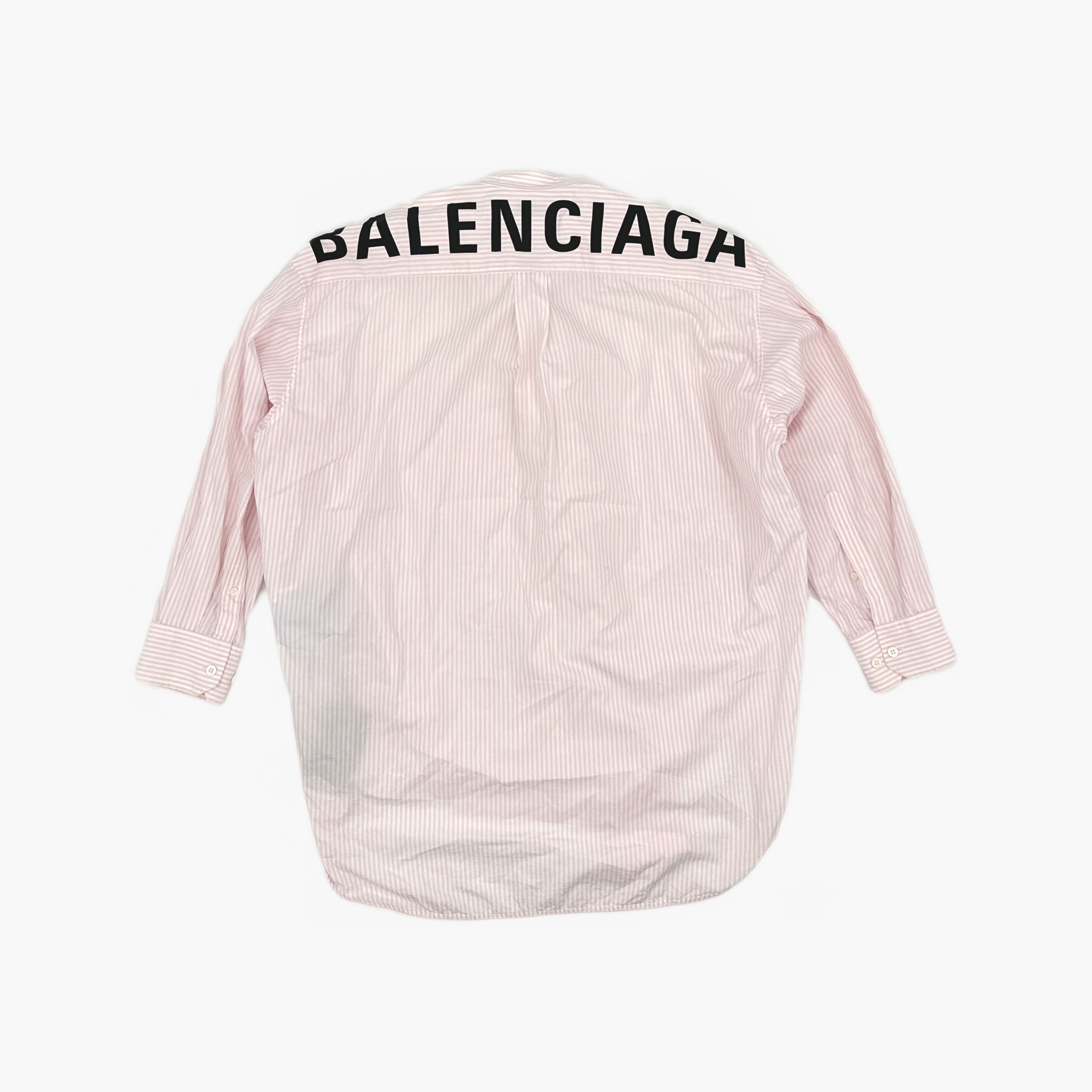 Balenciaga Balenciaga Striped Back Logo Button Up Shirt Size 34 Size XXS / US 00 / IT 34 - 2 Thumbnail