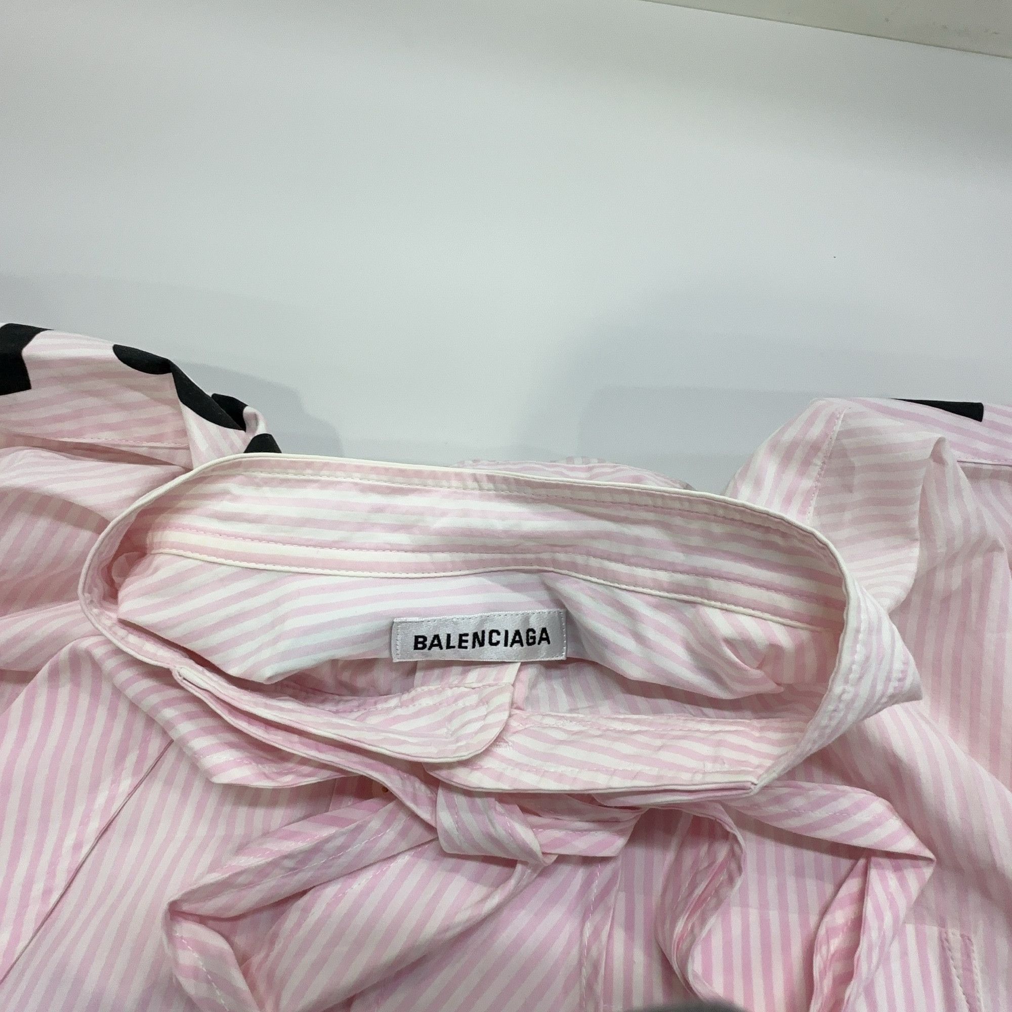 Balenciaga Balenciaga Striped Back Logo Button Up Shirt Size 34 Size XXS / US 00 / IT 34 - 6 Thumbnail