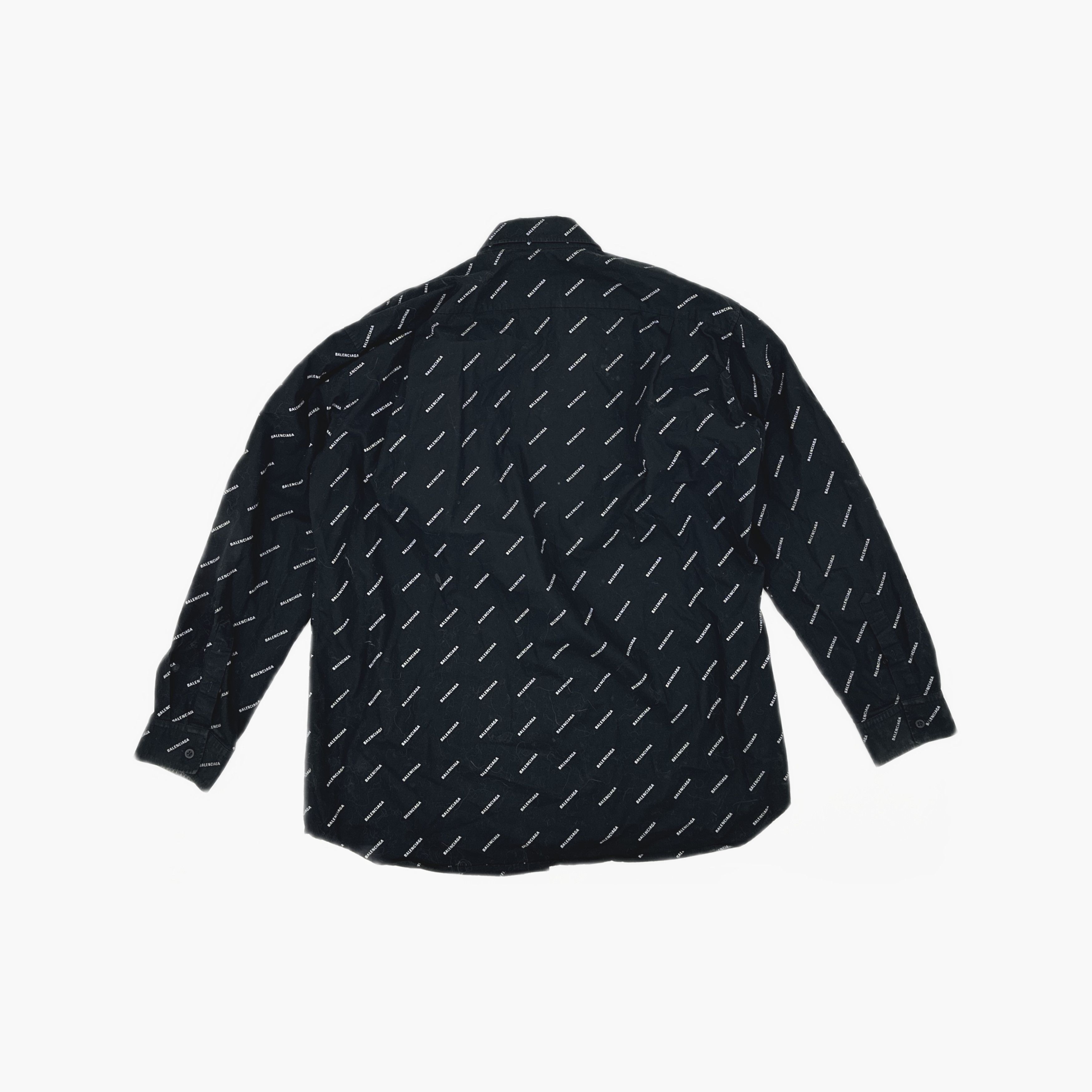 Balenciaga Balenciaga All Over Logo Print Shirt Size 38 Size US S / EU 44-46 / 1 - 2 Thumbnail