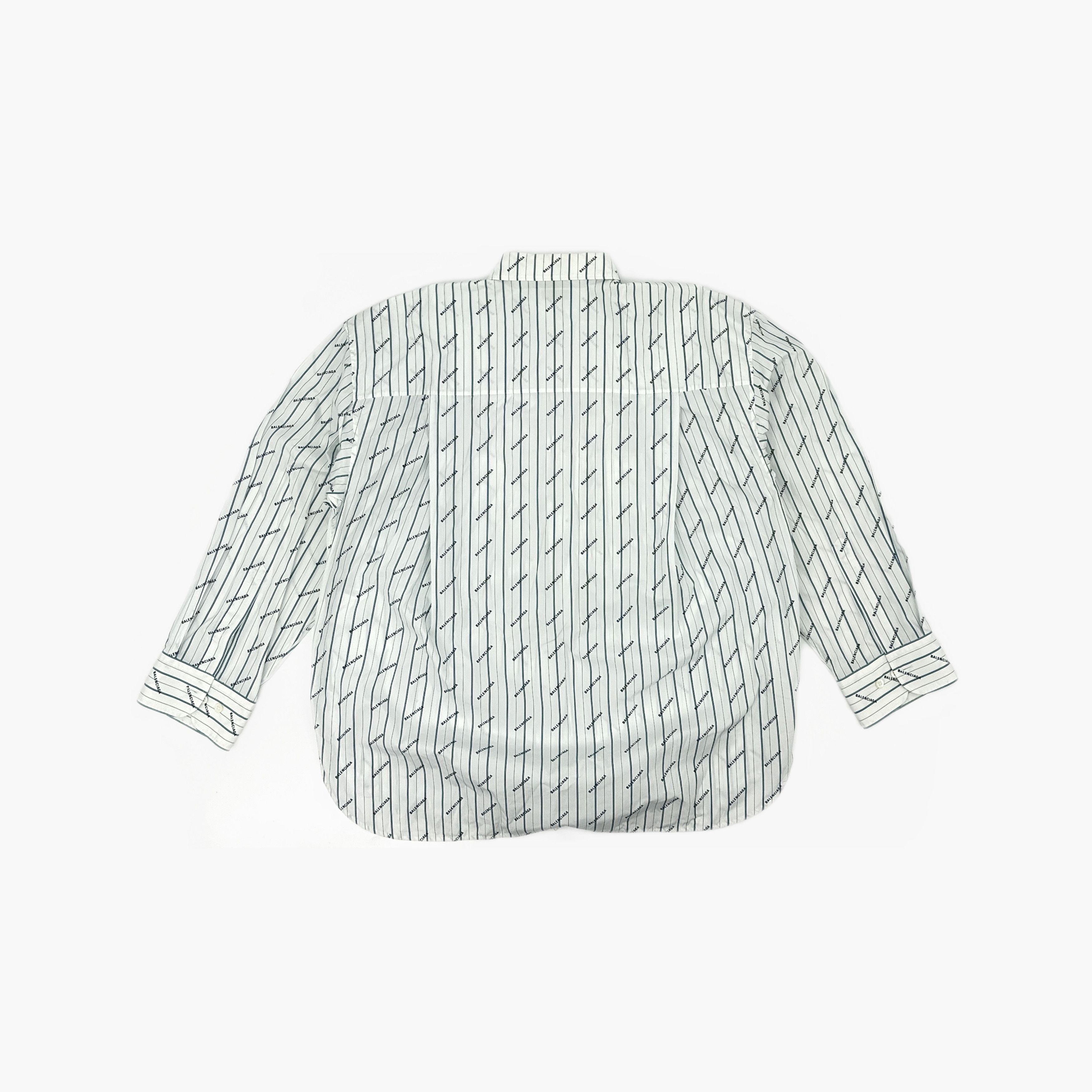 Balenciaga Balenciaga Logo Stripe Button Up Shirt Size 38 Size XS / US 0-2 / IT 36-38 - 2 Thumbnail