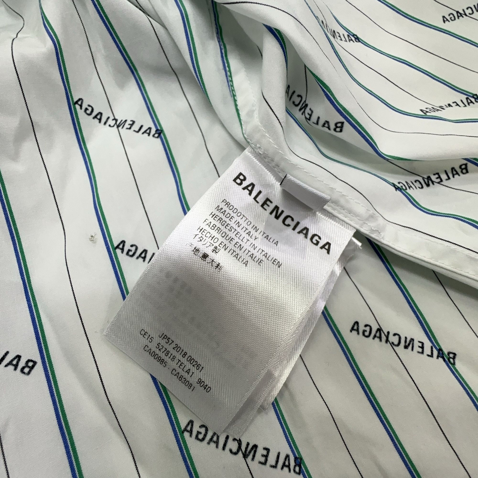 Balenciaga Balenciaga Logo Stripe Button Up Shirt Size 38 Size XS / US 0-2 / IT 36-38 - 3 Thumbnail