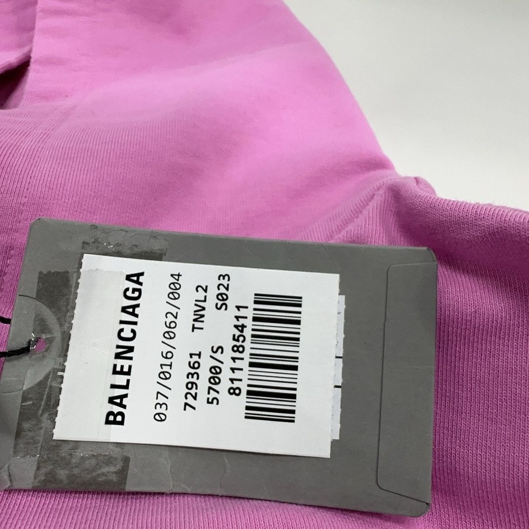 Balenciaga Balenciaga Pink Logo Embroidered Hoodie Size S Size US S / EU 44-46 / 1 - 6 Thumbnail