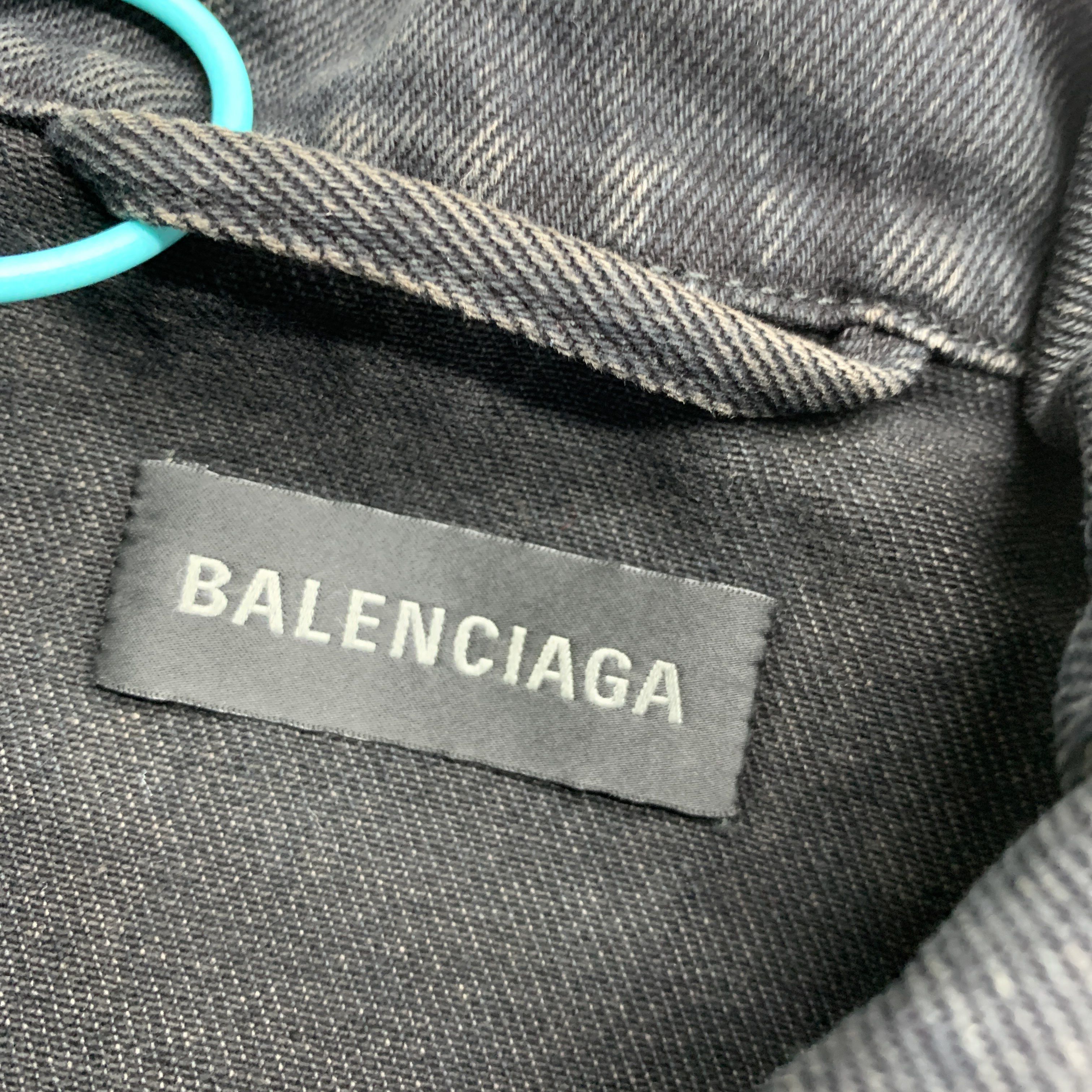 Balenciaga Balenciaga Logo Denim Jacket Size M Size US M / EU 48-50 / 2 - 2 Thumbnail