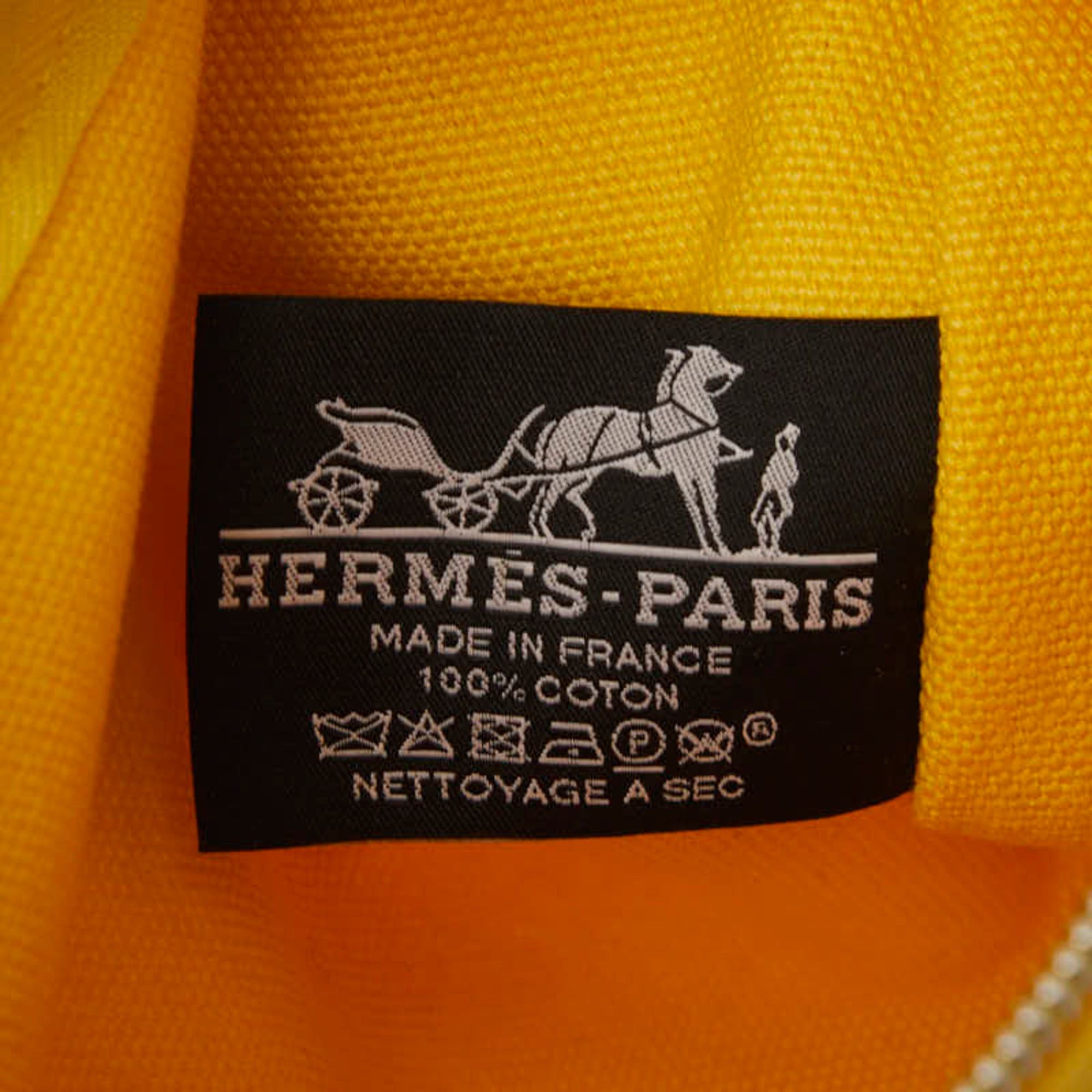 Hermes Hermes Yachting PM Handbag Pouch Accessory Case Yellow Cotton Women's HERMES Size ONE SIZE - 7 Thumbnail