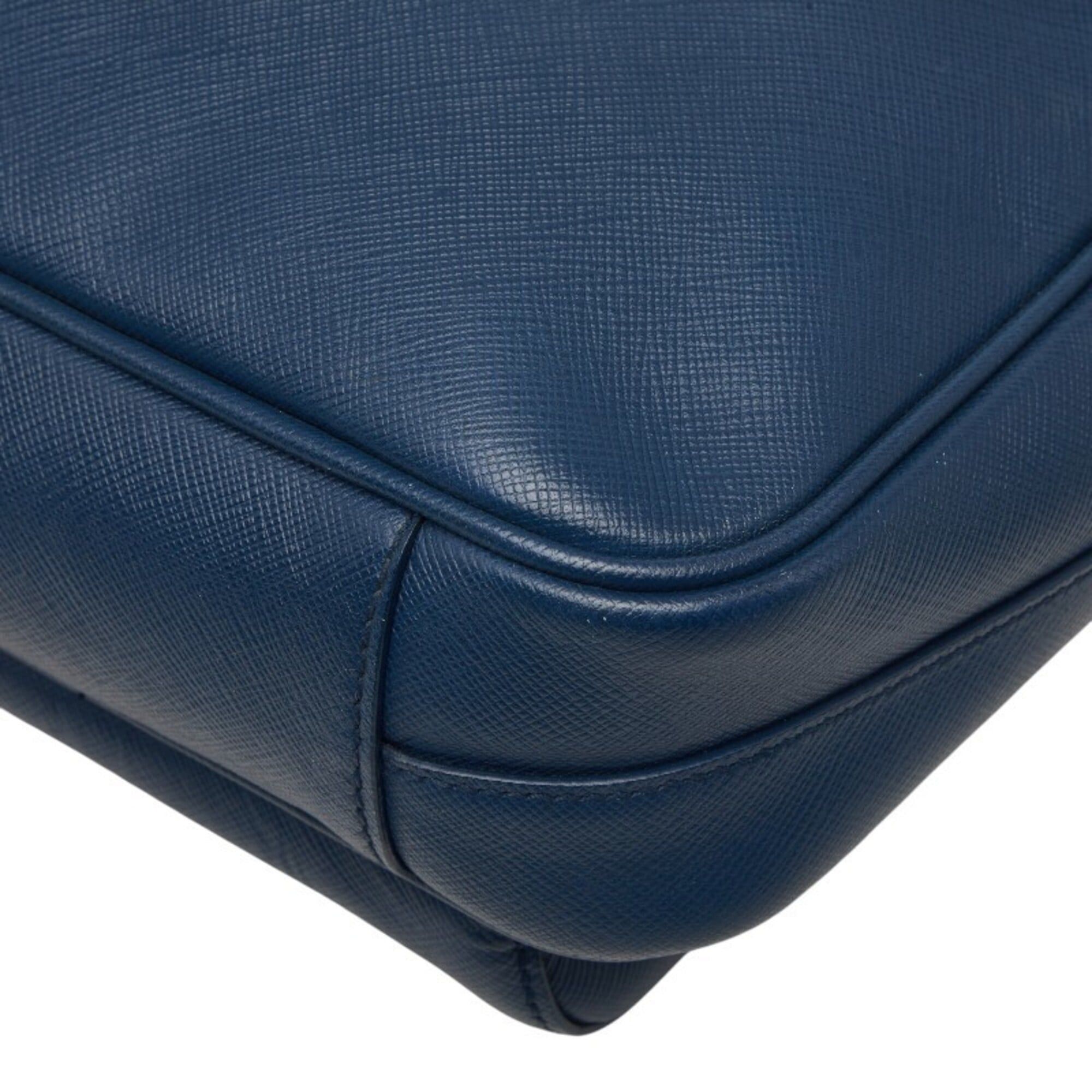 Prada Prada Triangle Logo Plate Crossbody Shoulder Bag, Navy Saffiano Leather, Women's PRADA Size ONE SIZE - 6 Thumbnail