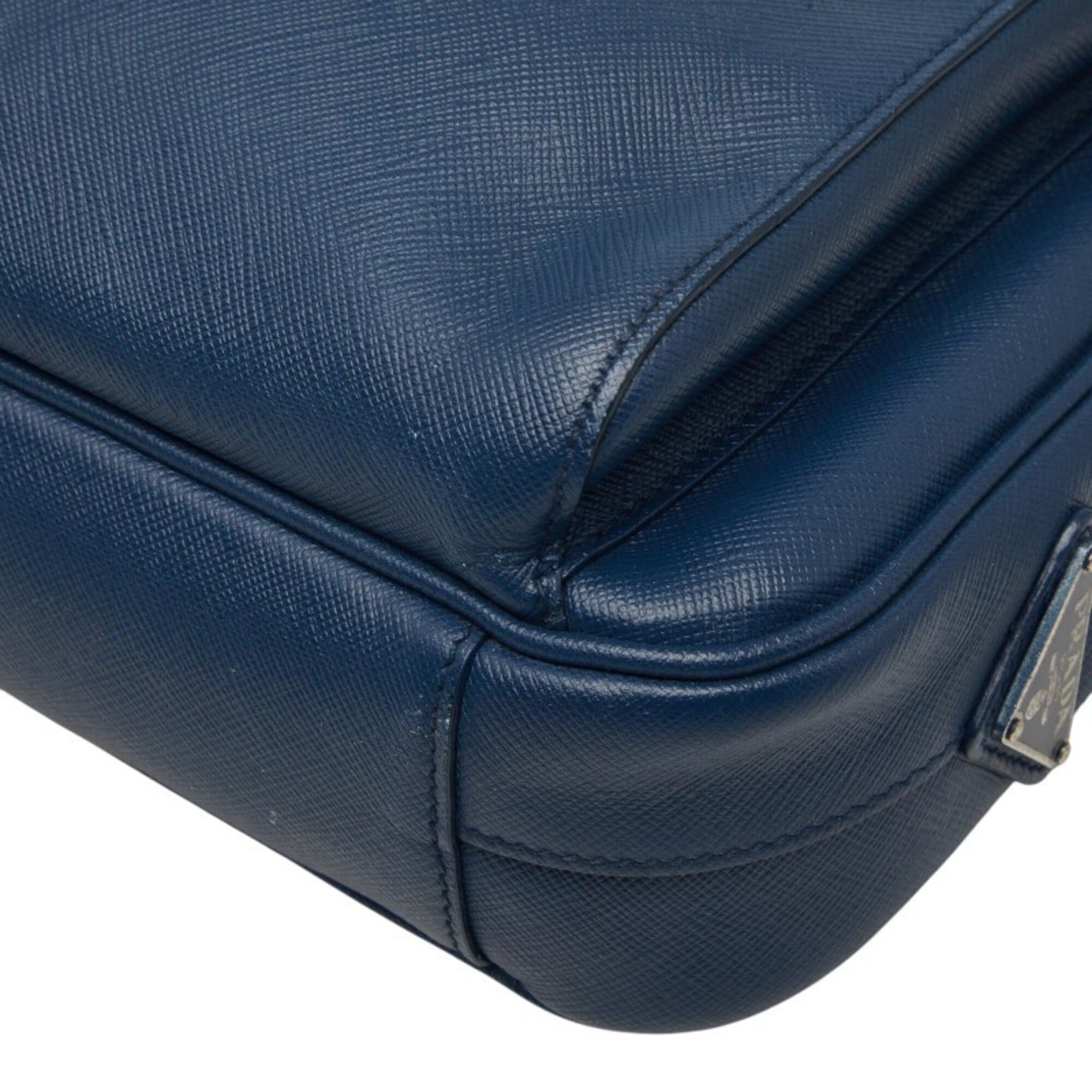 Prada Prada Triangle Logo Plate Crossbody Shoulder Bag, Navy Saffiano Leather, Women's PRADA Size ONE SIZE - 4 Thumbnail