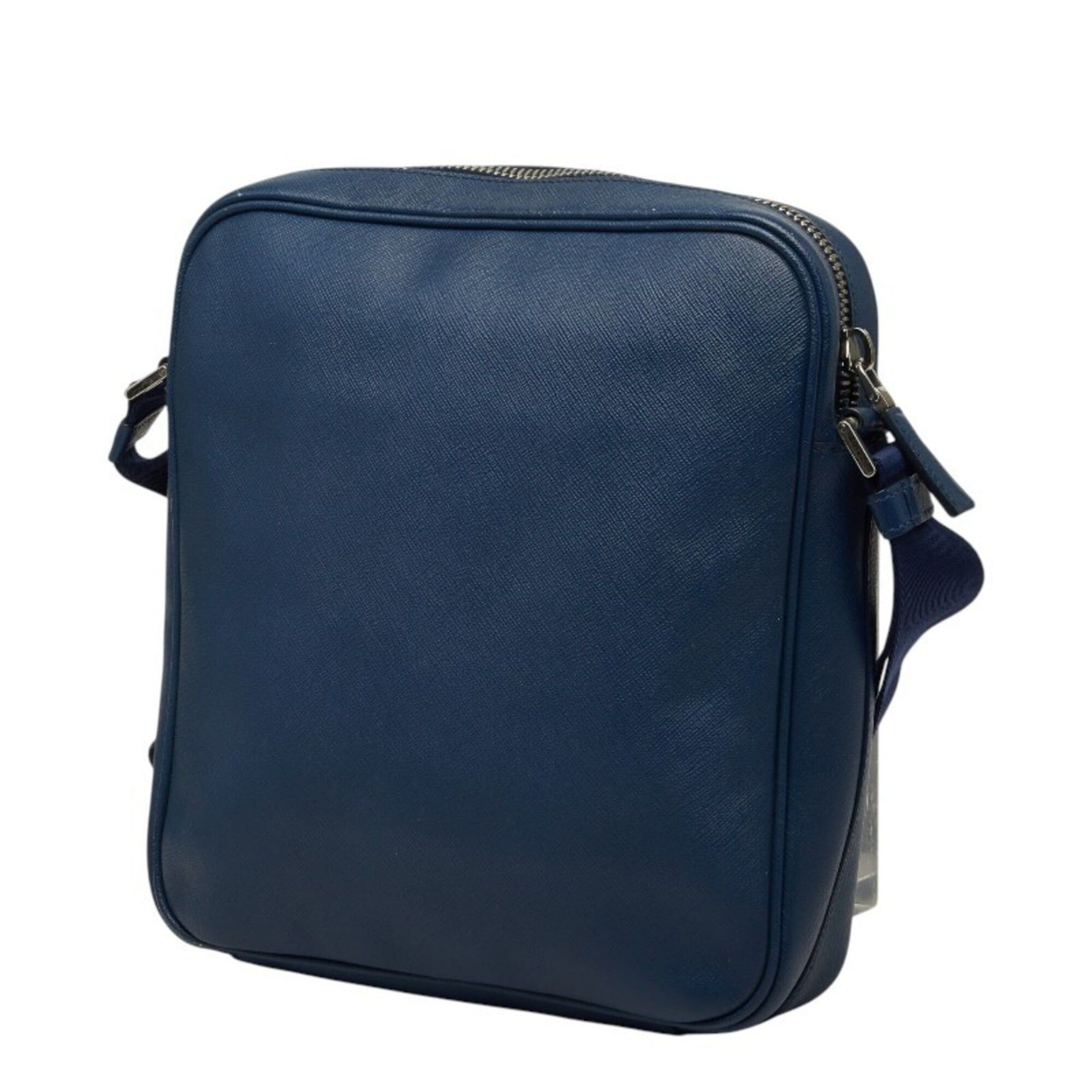 Prada Prada Triangle Logo Plate Crossbody Shoulder Bag, Navy Saffiano Leather, Women's PRADA Size ONE SIZE - 2 Thumbnail