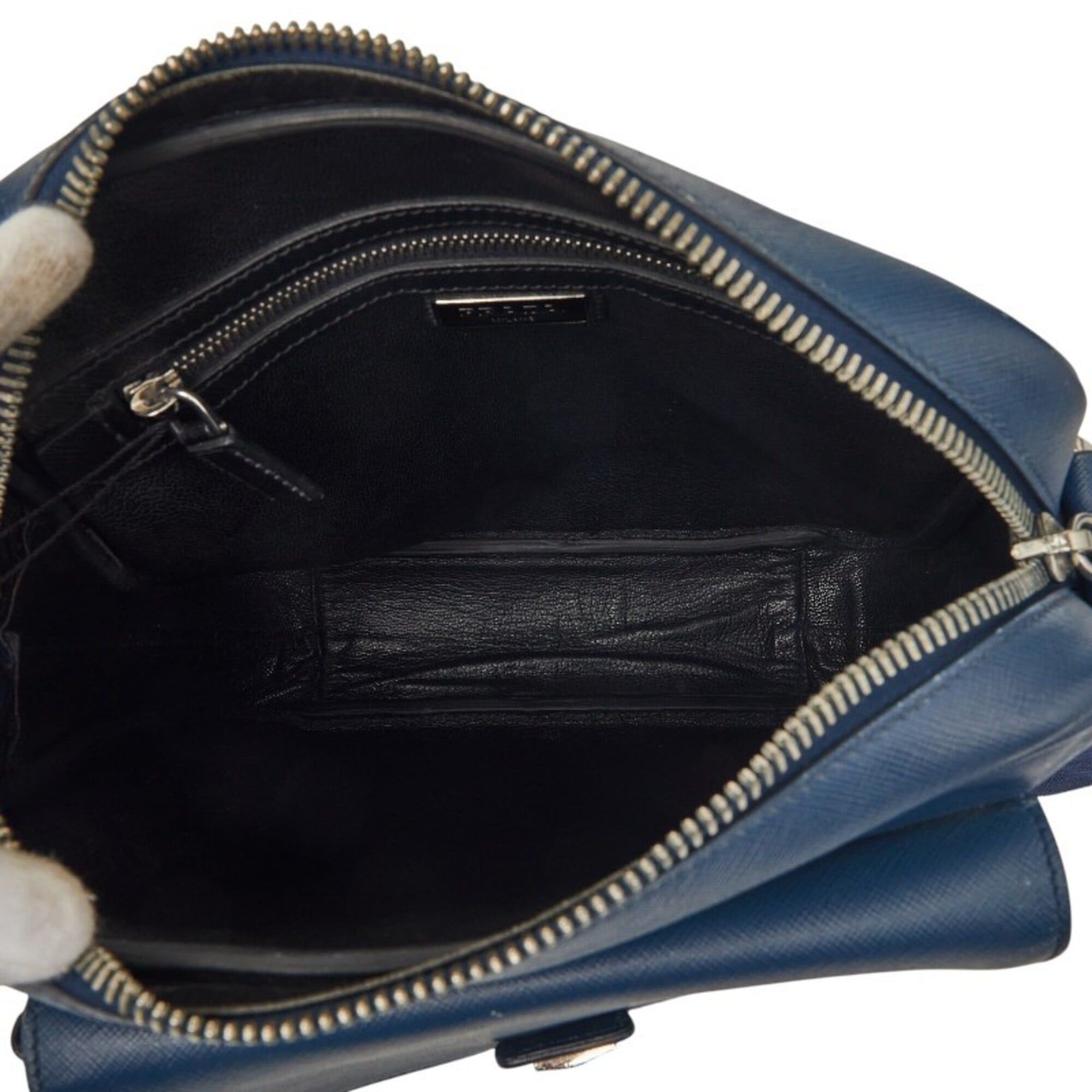 Prada Prada Triangle Logo Plate Crossbody Shoulder Bag, Navy Saffiano Leather, Women's PRADA Size ONE SIZE - 10 Thumbnail