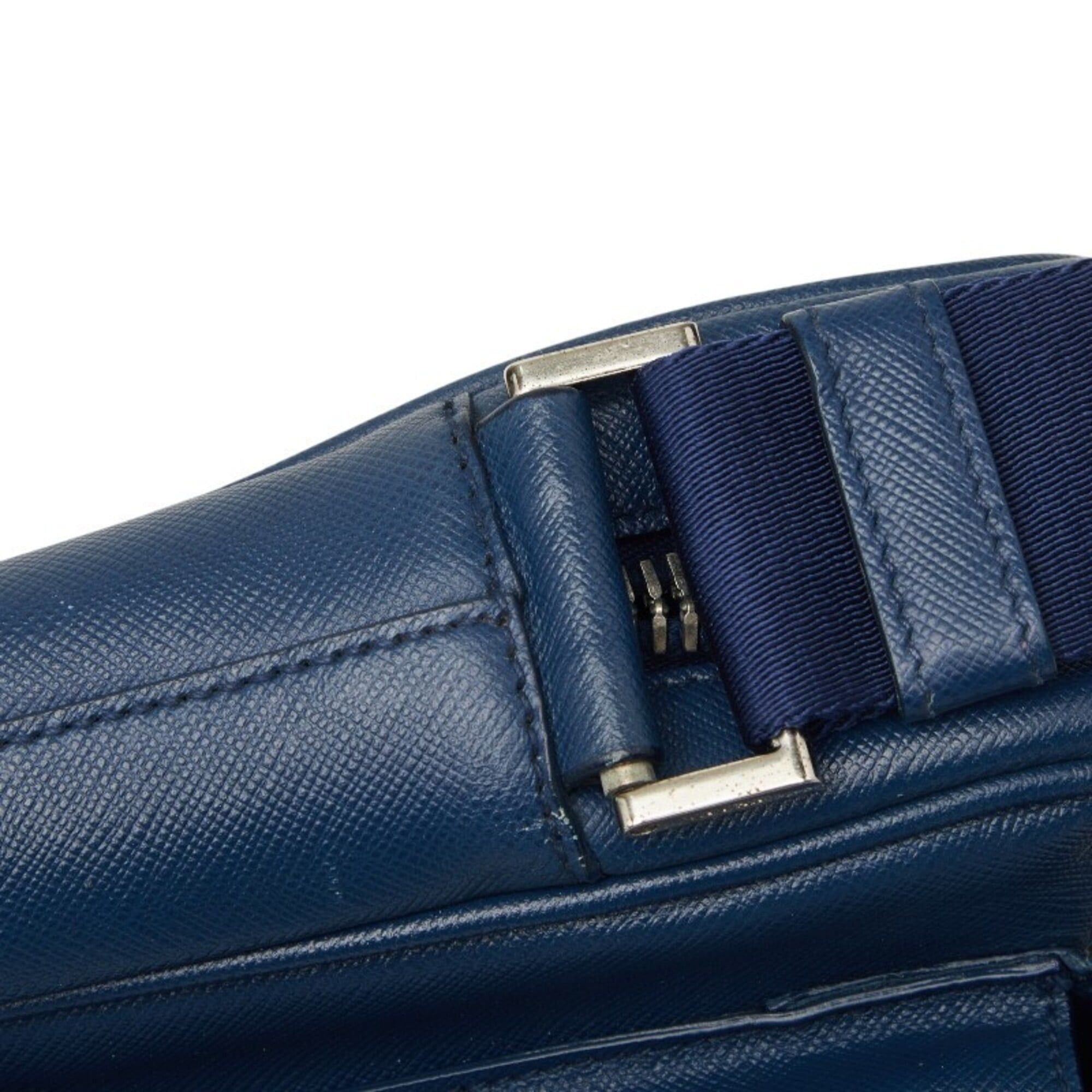 Prada Prada Triangle Logo Plate Crossbody Shoulder Bag, Navy Saffiano Leather, Women's PRADA Size ONE SIZE - 9 Thumbnail