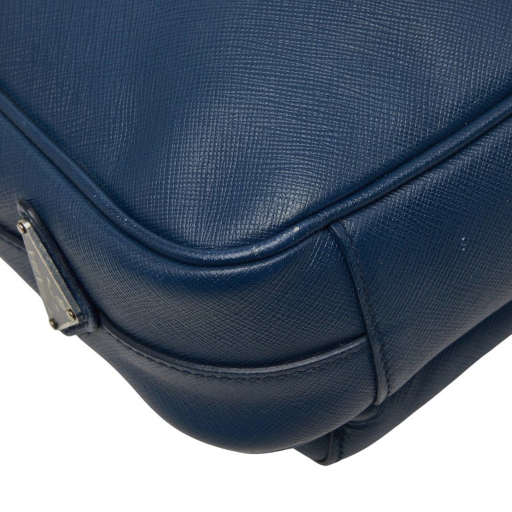 Prada Prada Triangle Logo Plate Crossbody Shoulder Bag, Navy Saffiano Leather, Women's PRADA Size ONE SIZE - 7 Thumbnail