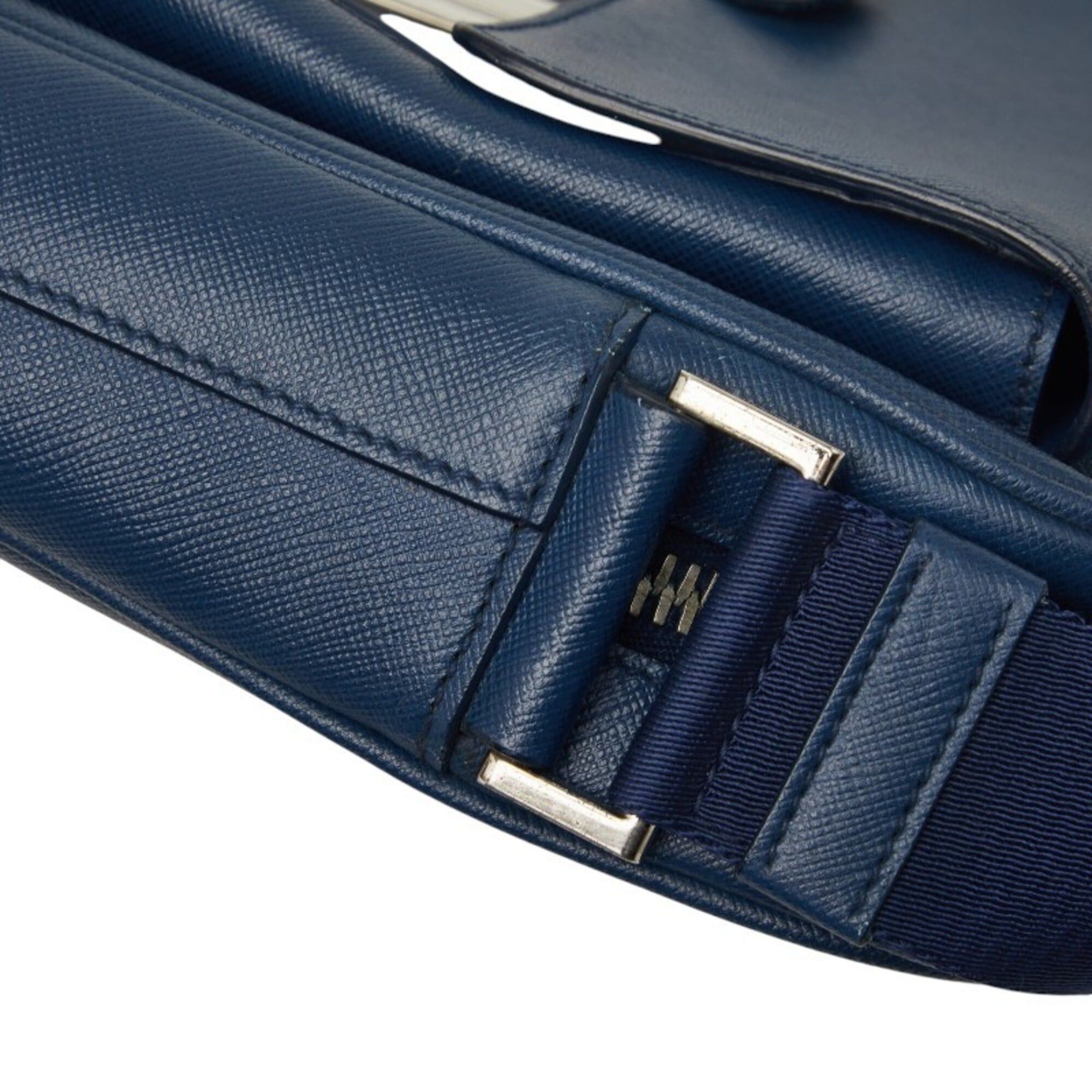 Prada Prada Triangle Logo Plate Crossbody Shoulder Bag, Navy Saffiano Leather, Women's PRADA Size ONE SIZE - 8 Thumbnail