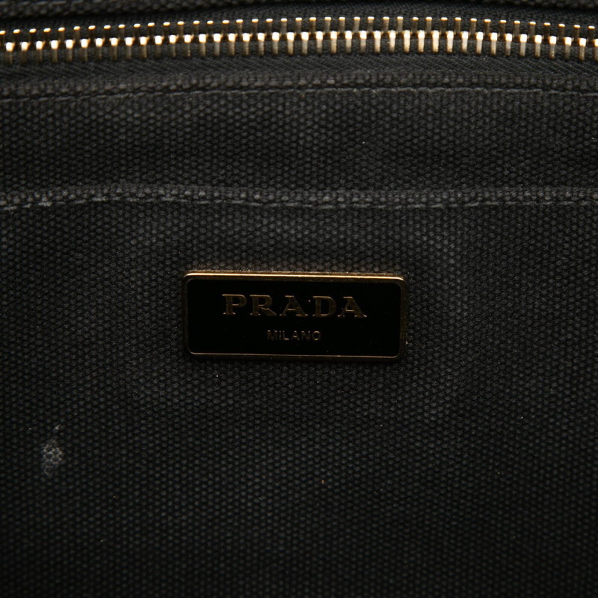 Prada Prada Triangle Logo Plate Canapa Mini Handbag Shoulder Bag 2-Way Black Canvas Women's PRADA Size ONE SIZE - 5 Thumbnail