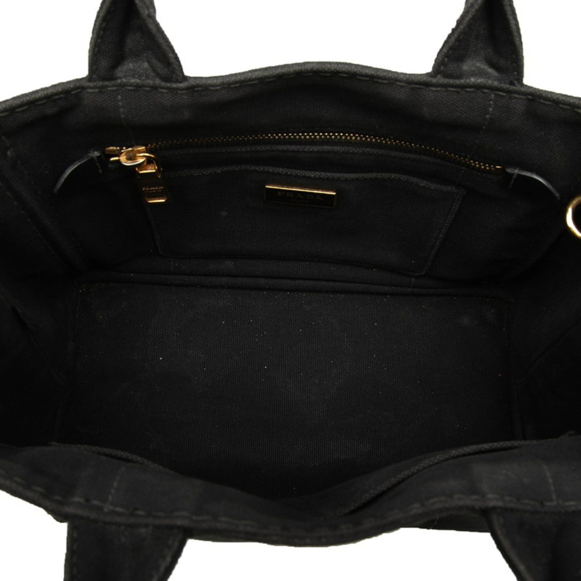 Prada Prada Triangle Logo Plate Canapa Mini Handbag Shoulder Bag 2-Way Black Canvas Women's PRADA Size ONE SIZE - 4 Thumbnail