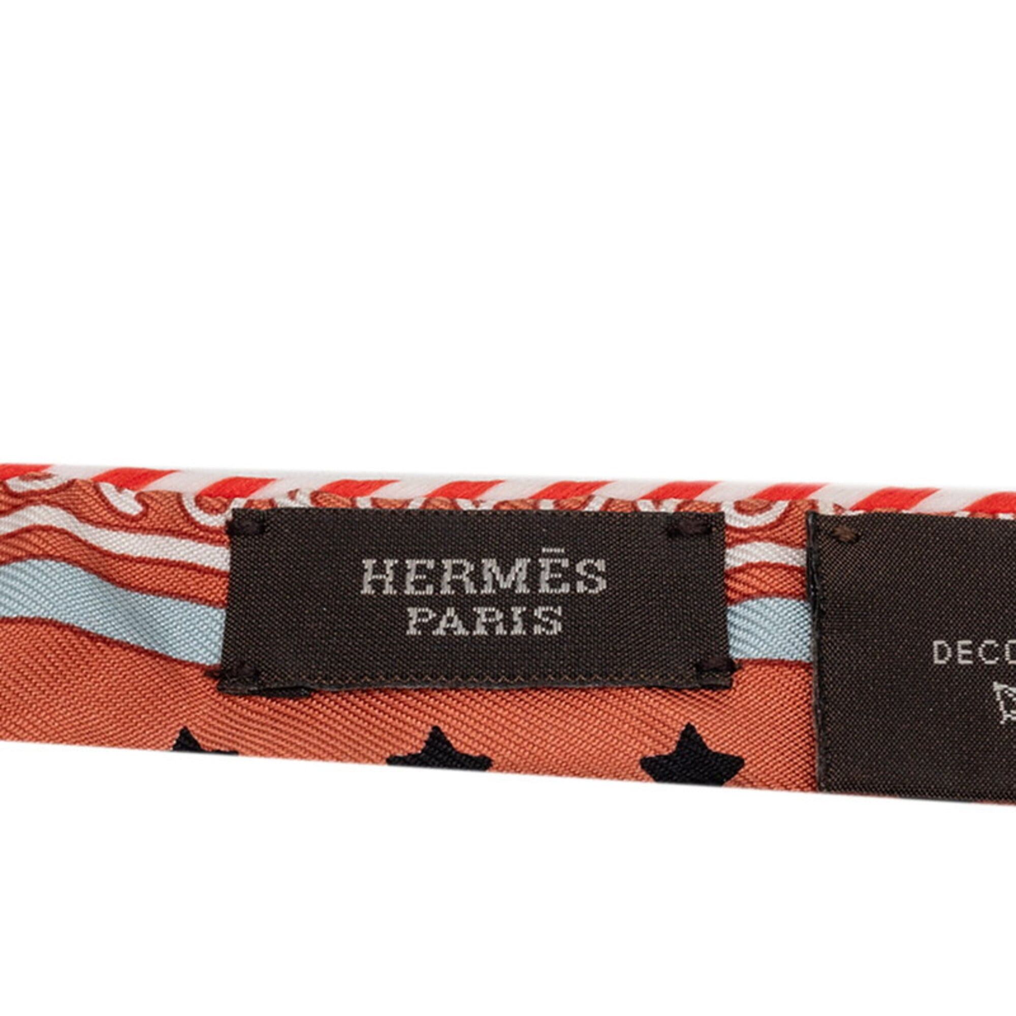 Hermes Hermes Twilly Doll Paris Station Scarf Muffler Orange Multicolor Silk Women's HERMES Size ONE SIZE - 3 Thumbnail