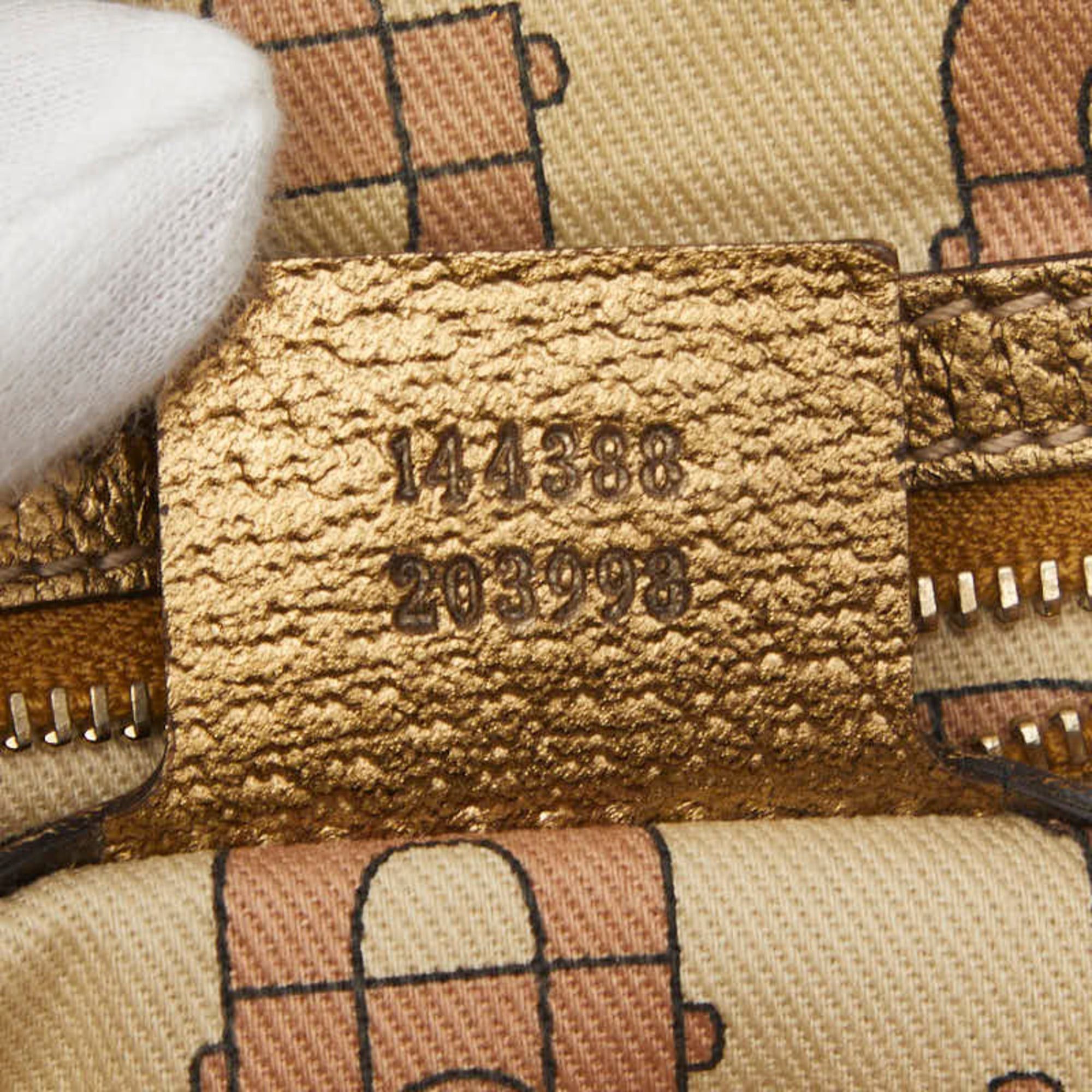 Gucci Gucci GG Canvas Sherry Line Crossbody Shoulder Bag 144388 Beige Gold Pink Leather Women's GUCCI Size ONE SIZE - 9 Thumbnail