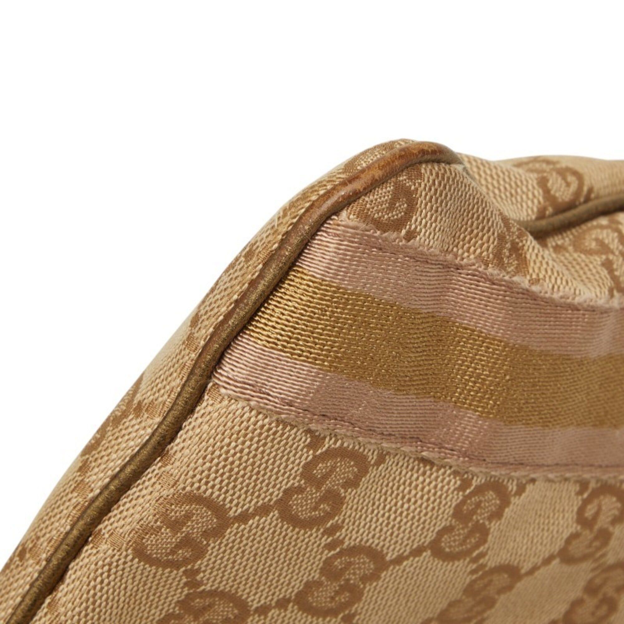 Gucci Gucci GG Canvas Sherry Line Crossbody Shoulder Bag 144388 Beige Gold Pink Leather Women's GUCCI Size ONE SIZE - 5 Thumbnail