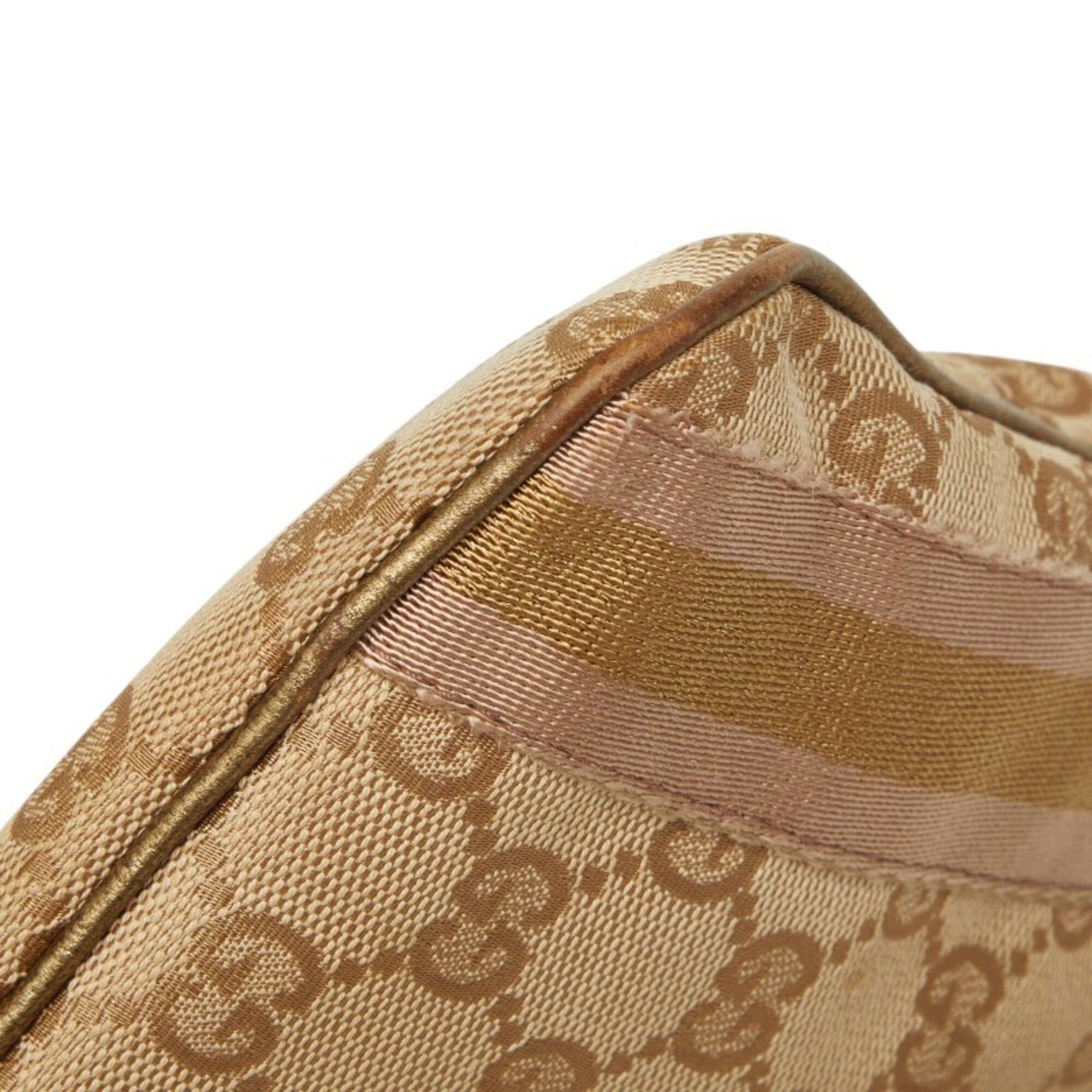 Gucci Gucci GG Canvas Sherry Line Crossbody Shoulder Bag 144388 Beige Gold Pink Leather Women's GUCCI Size ONE SIZE - 4 Thumbnail