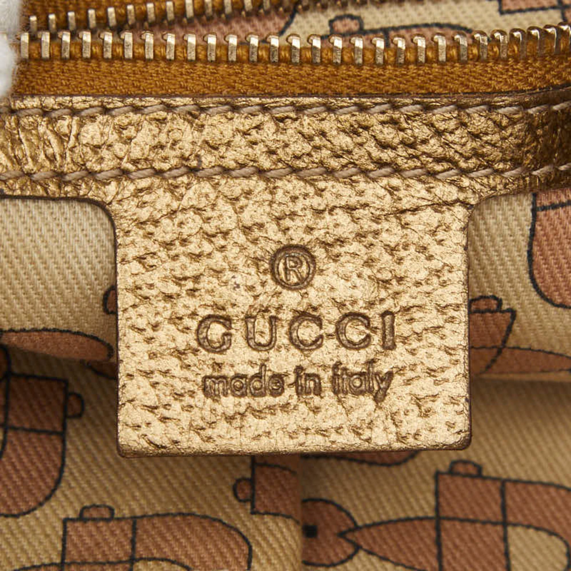 Gucci Gucci GG Canvas Sherry Line Crossbody Shoulder Bag 144388 Beige Gold Pink Leather Women's GUCCI Size ONE SIZE - 8 Thumbnail
