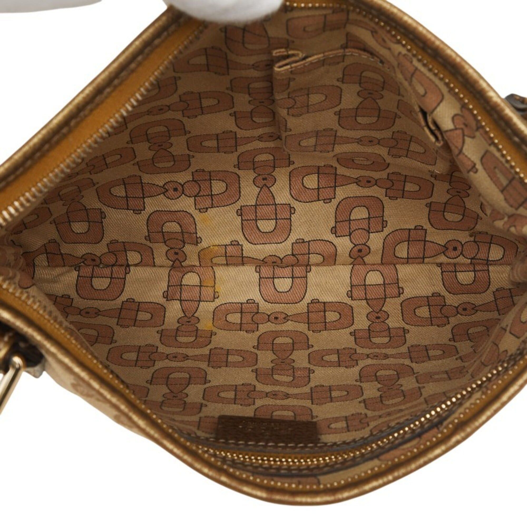 Gucci Gucci GG Canvas Sherry Line Crossbody Shoulder Bag 144388 Beige Gold Pink Leather Women's GUCCI Size ONE SIZE - 7 Thumbnail