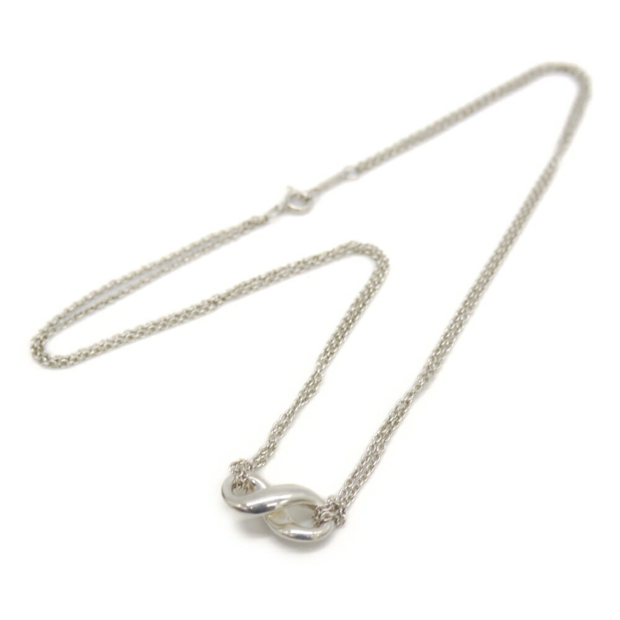 Tiffany & Co. TIFFANY & Co. Tiffany Infinity Pendant Double Chain Necklace, Sterling Silver 925, Figaro Size ONE SIZE - 3 Thumbnail