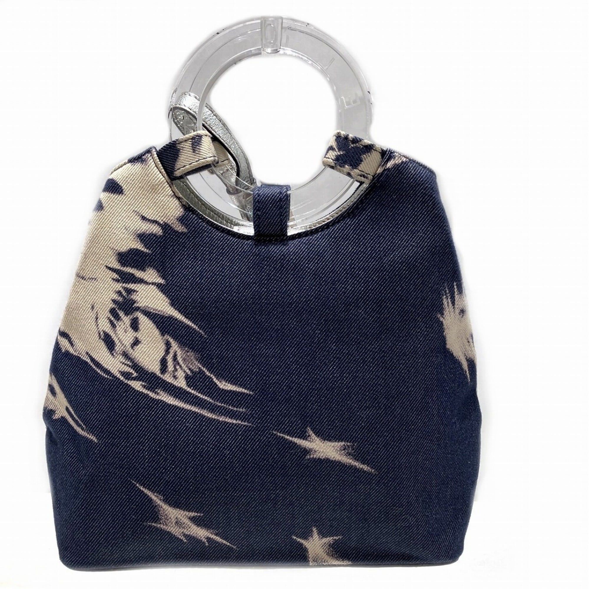 Celine Celine Circle Logo Handle Tote Bag, Denim Canvas Size ONE SIZE - 2 Thumbnail