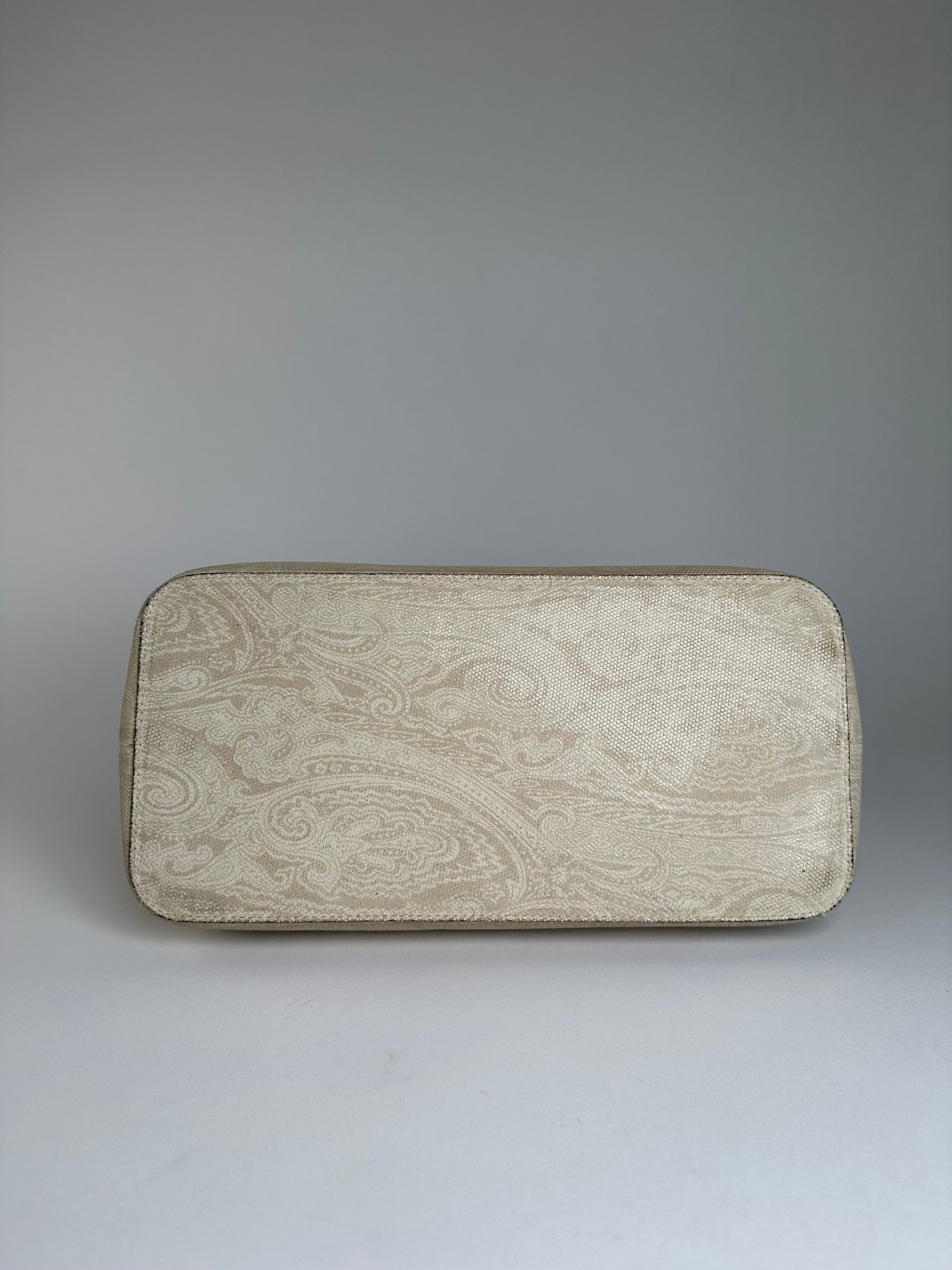 Etro Vintage Paisley Canvas Tote Bag Cream Size ONE SIZE - 8 Thumbnail
