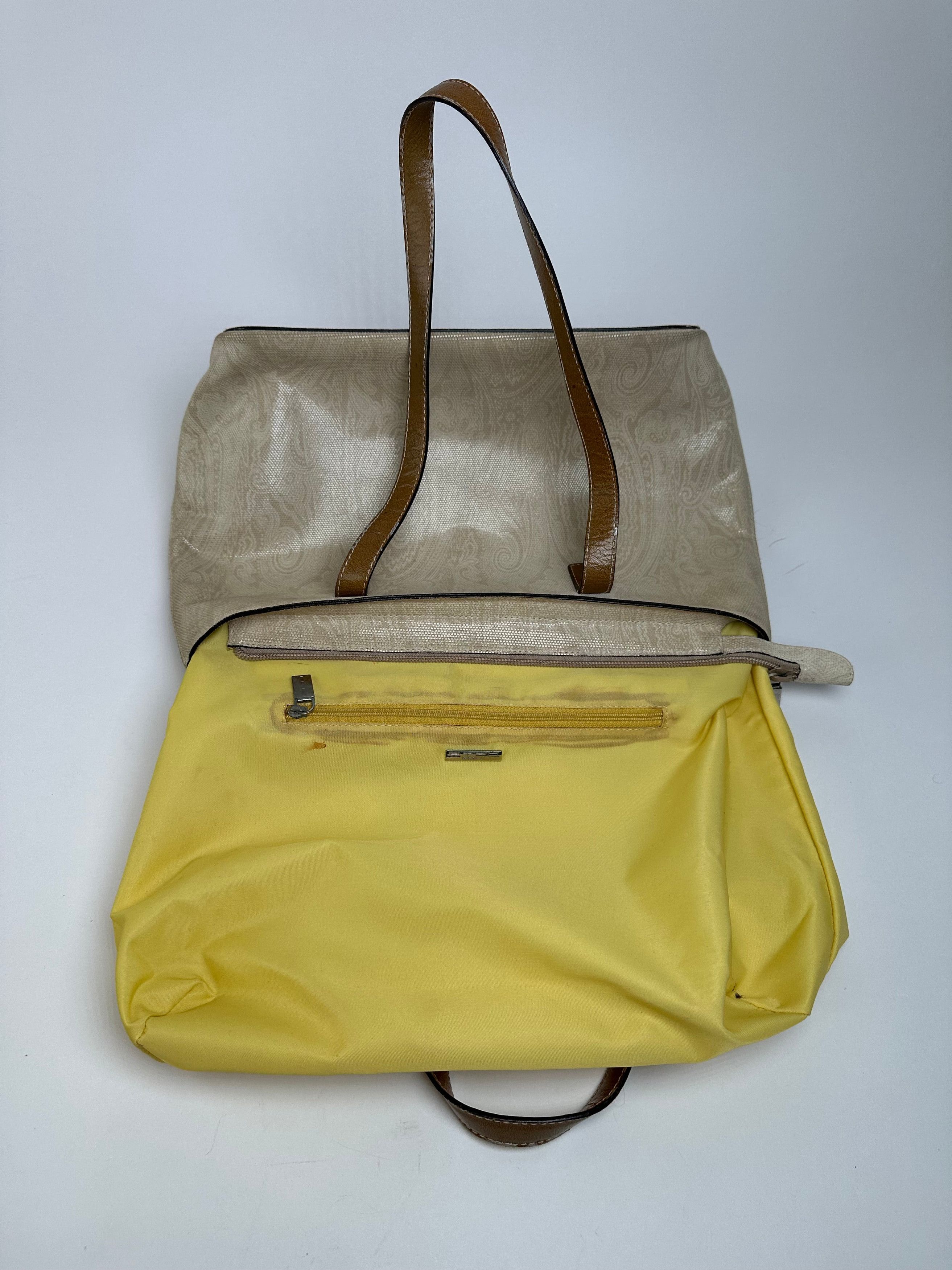 Etro Vintage Paisley Canvas Tote Bag Cream Size ONE SIZE - 3 Thumbnail