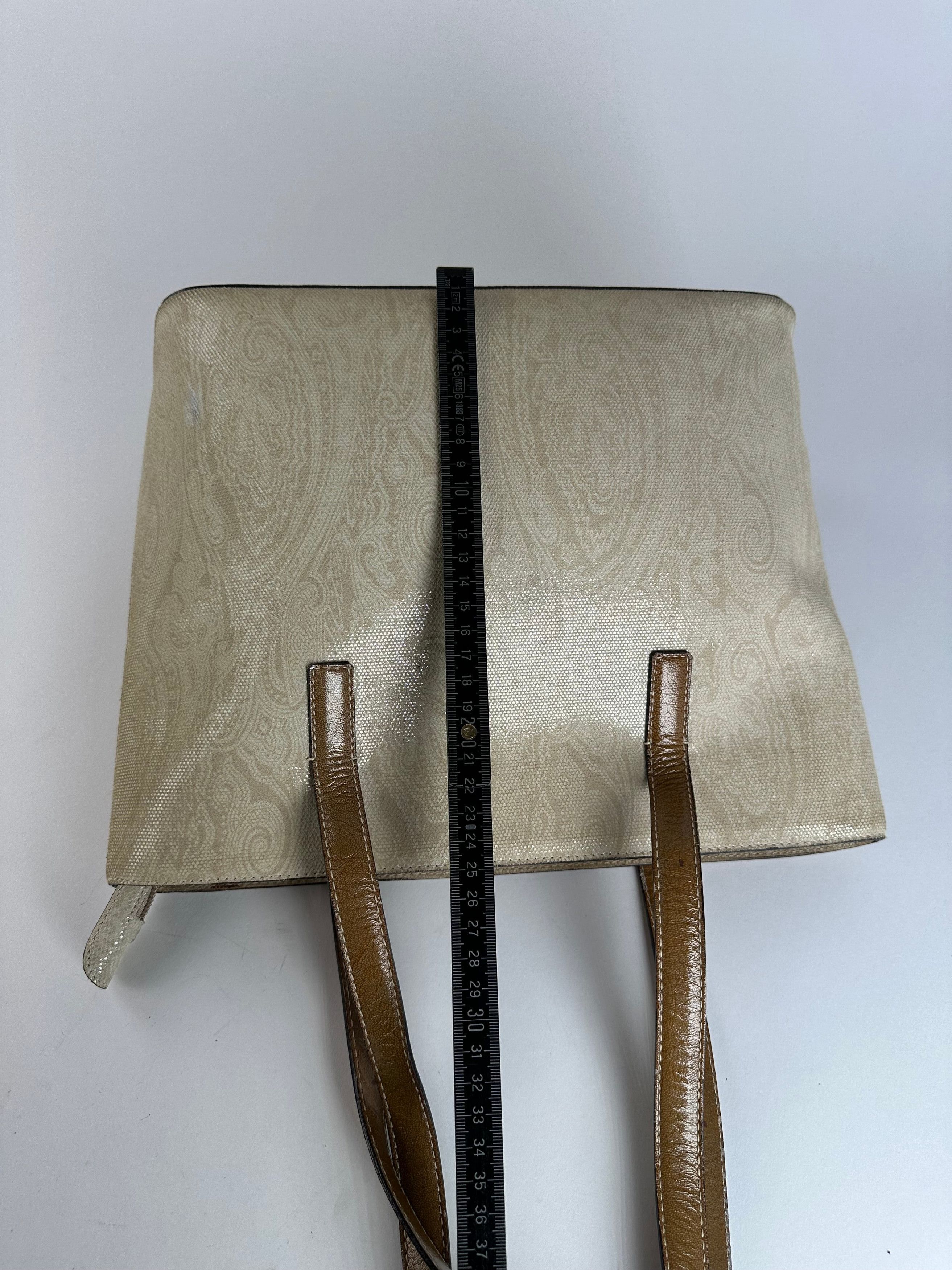 Etro Vintage Paisley Canvas Tote Bag Cream Size ONE SIZE - 13 Thumbnail