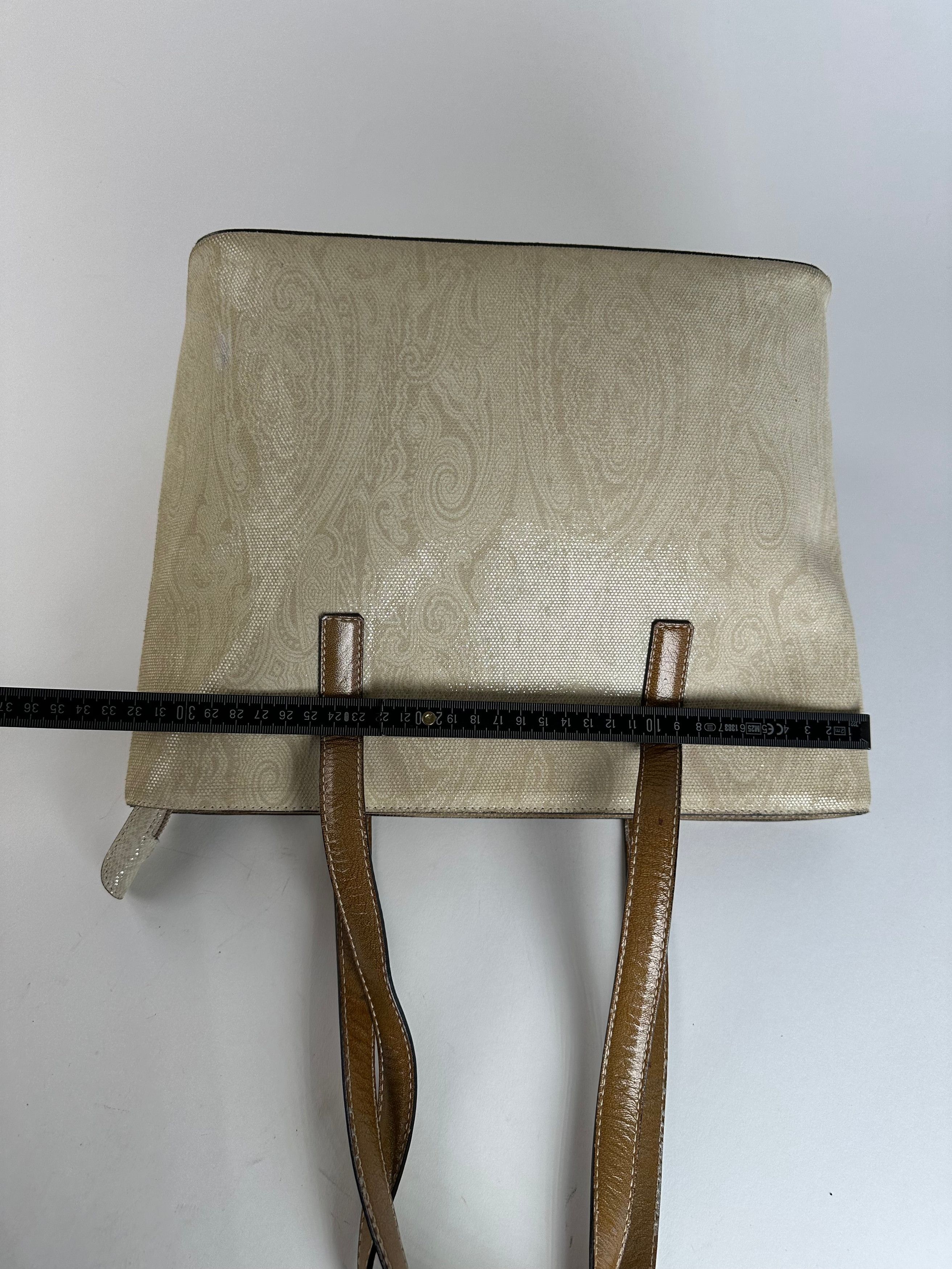 Etro Vintage Paisley Canvas Tote Bag Cream Size ONE SIZE - 14 Thumbnail
