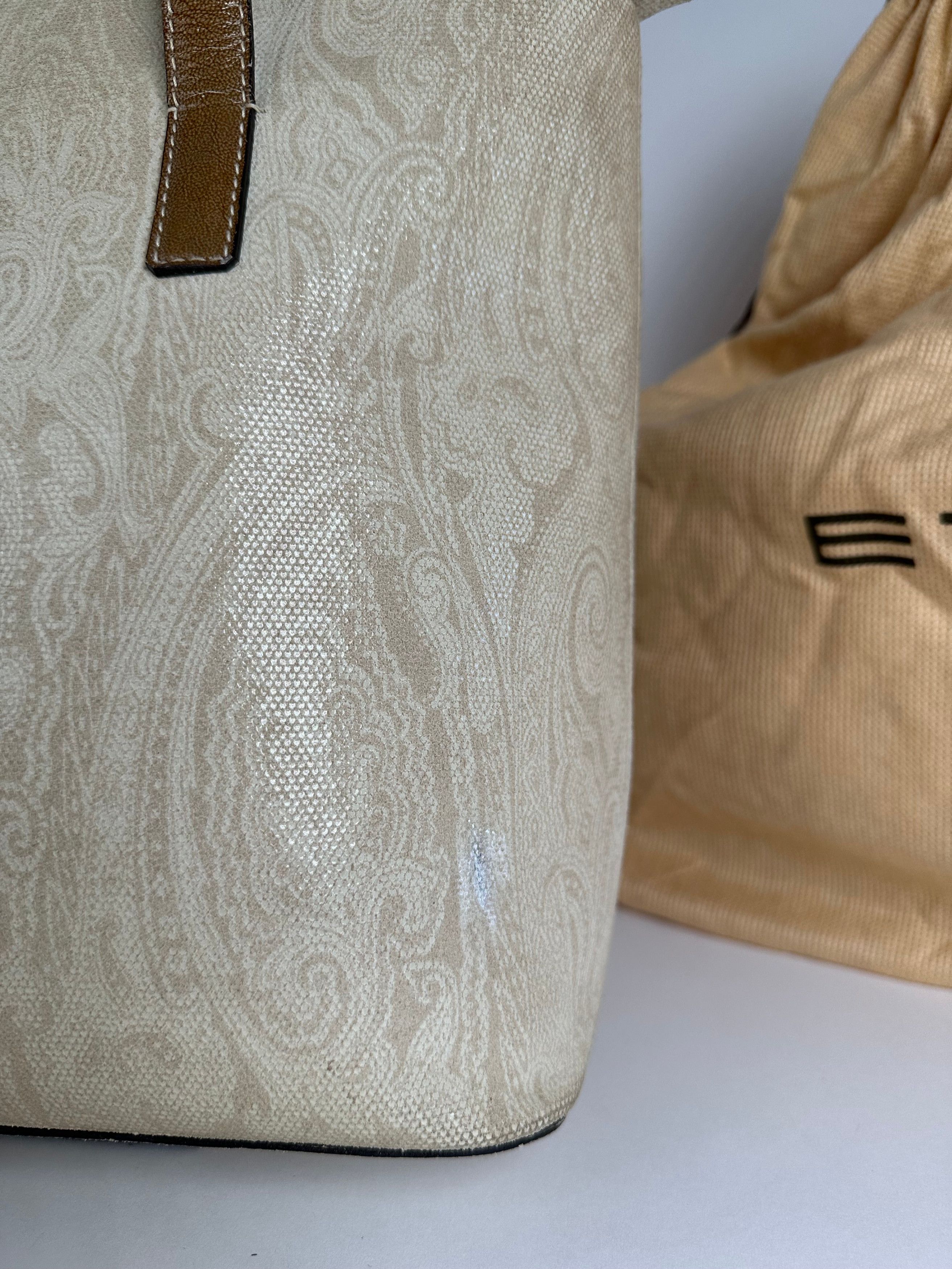 Etro Vintage Paisley Canvas Tote Bag Cream Size ONE SIZE - 5 Thumbnail