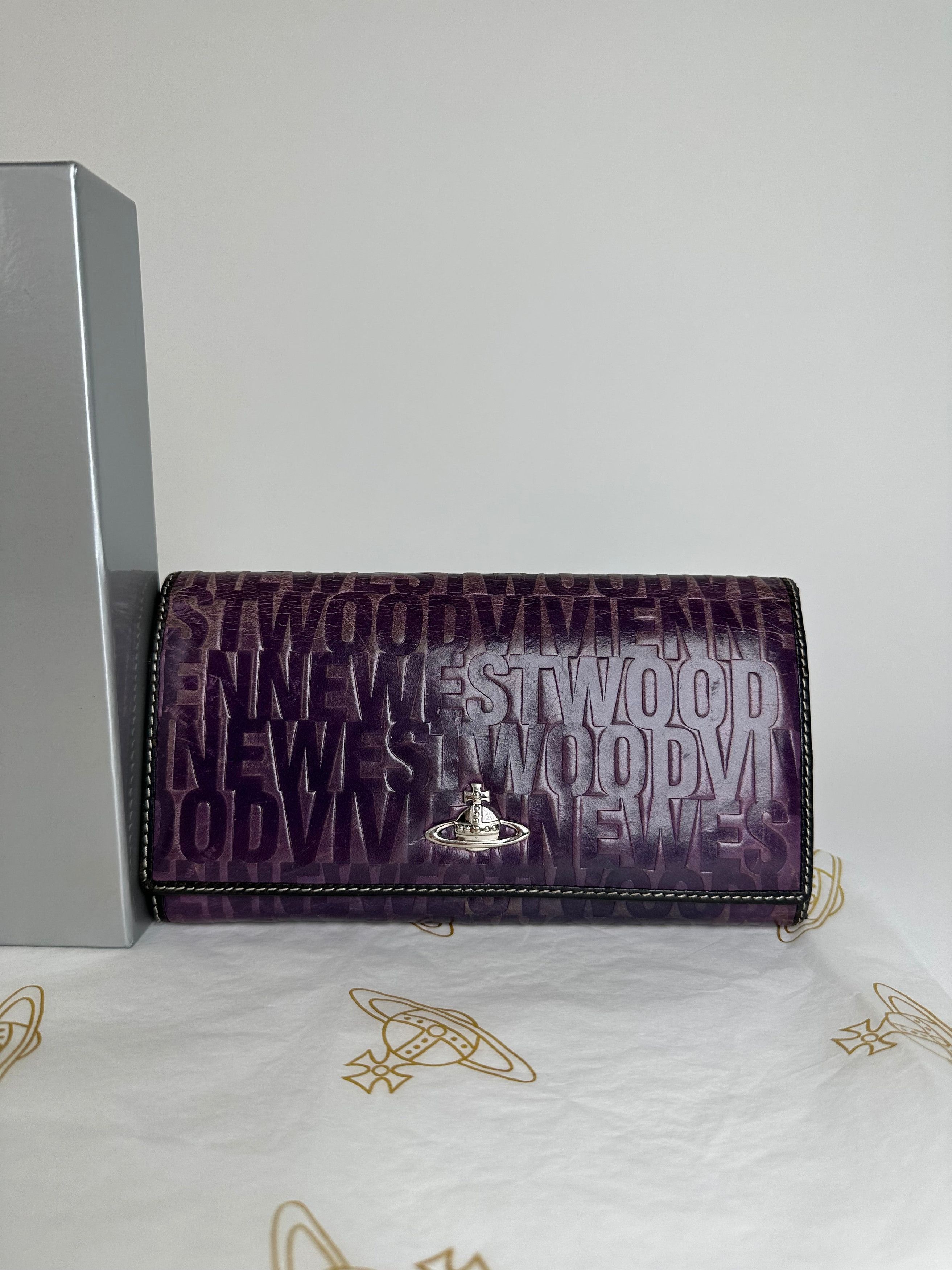 Vivienne Westwood Vintage Logo Embossed Long Wallet Purple Size ONE SIZE - 10 Thumbnail