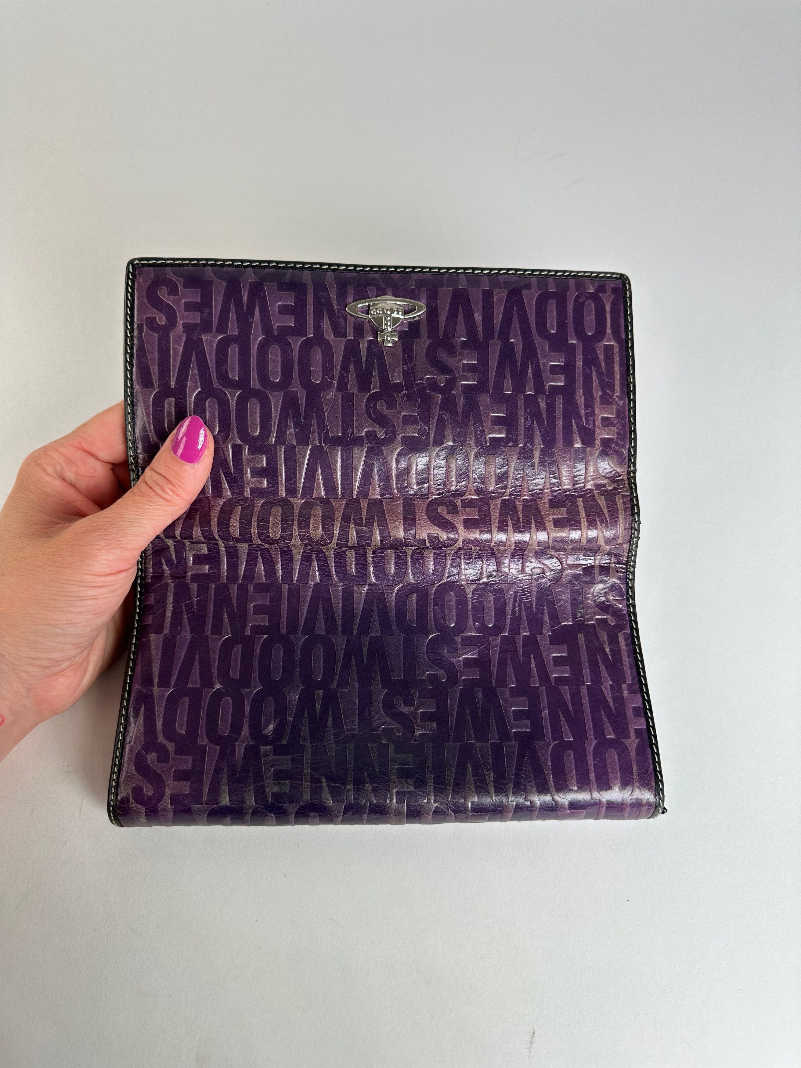 Vivienne Westwood Vintage Logo Embossed Long Wallet Purple Size ONE SIZE - 7 Thumbnail