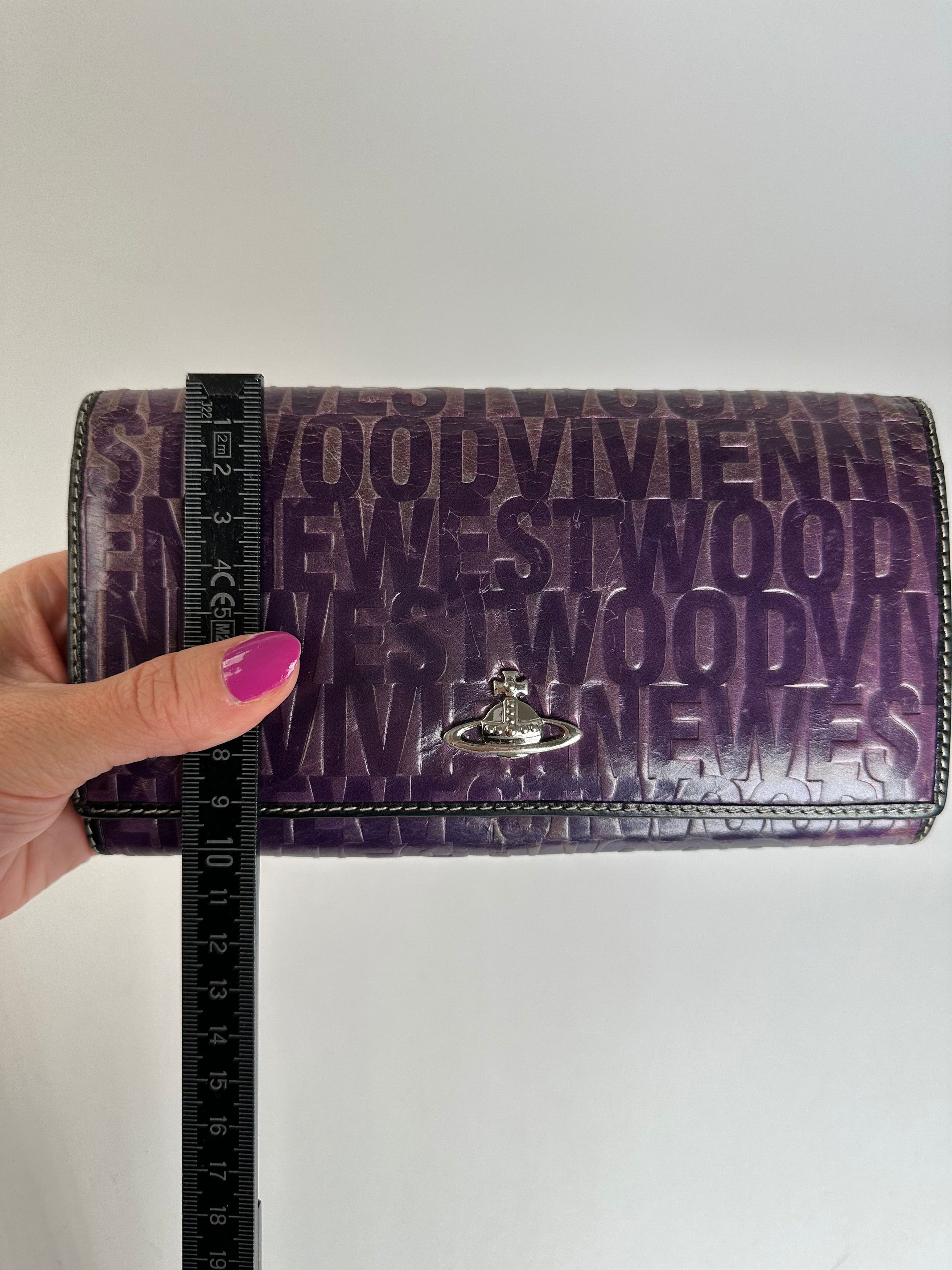 Vivienne Westwood Vintage Logo Embossed Long Wallet Purple Size ONE SIZE - 9 Thumbnail