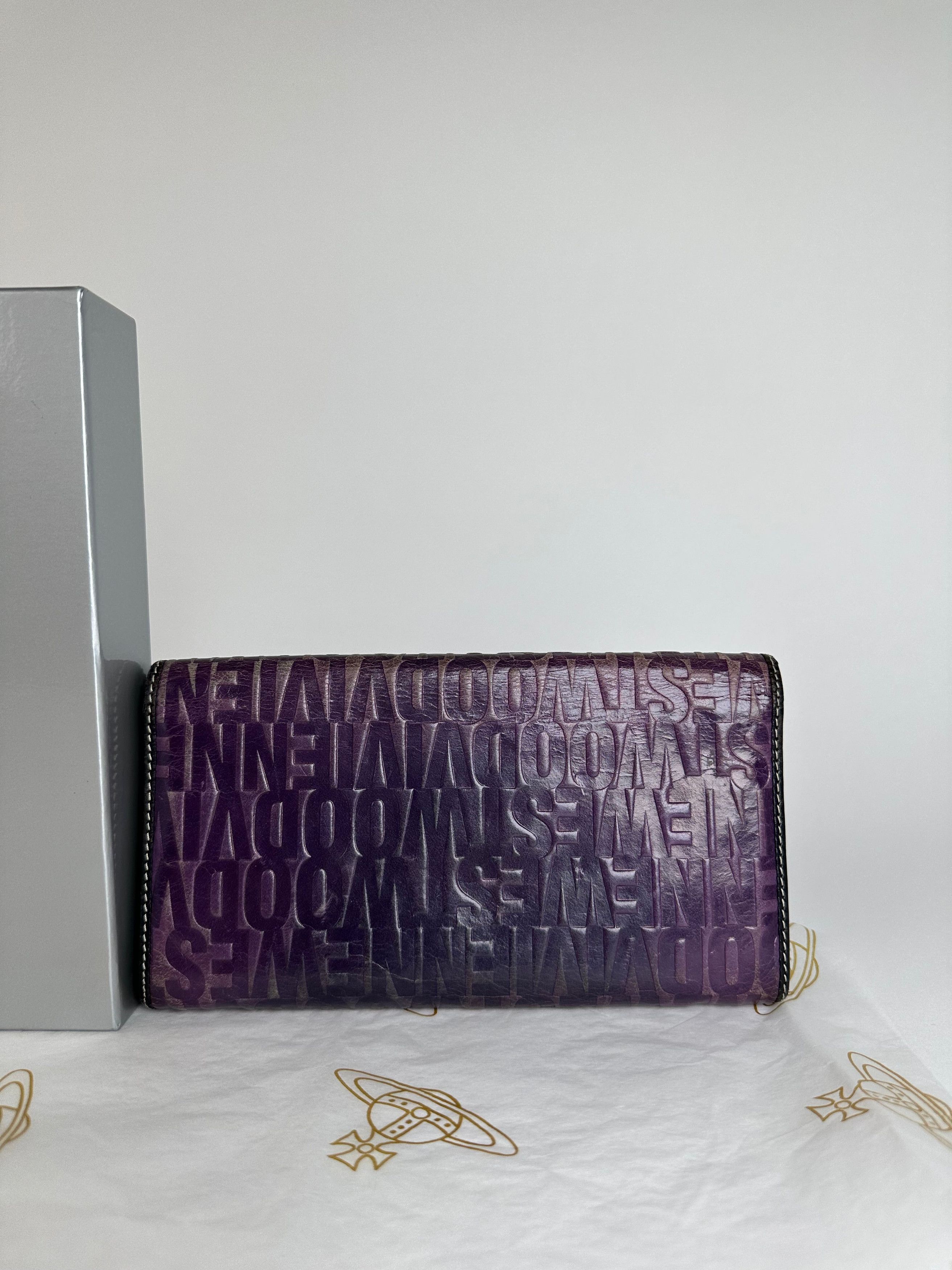 Vivienne Westwood Vintage Logo Embossed Long Wallet Purple Size ONE SIZE - 11 Thumbnail