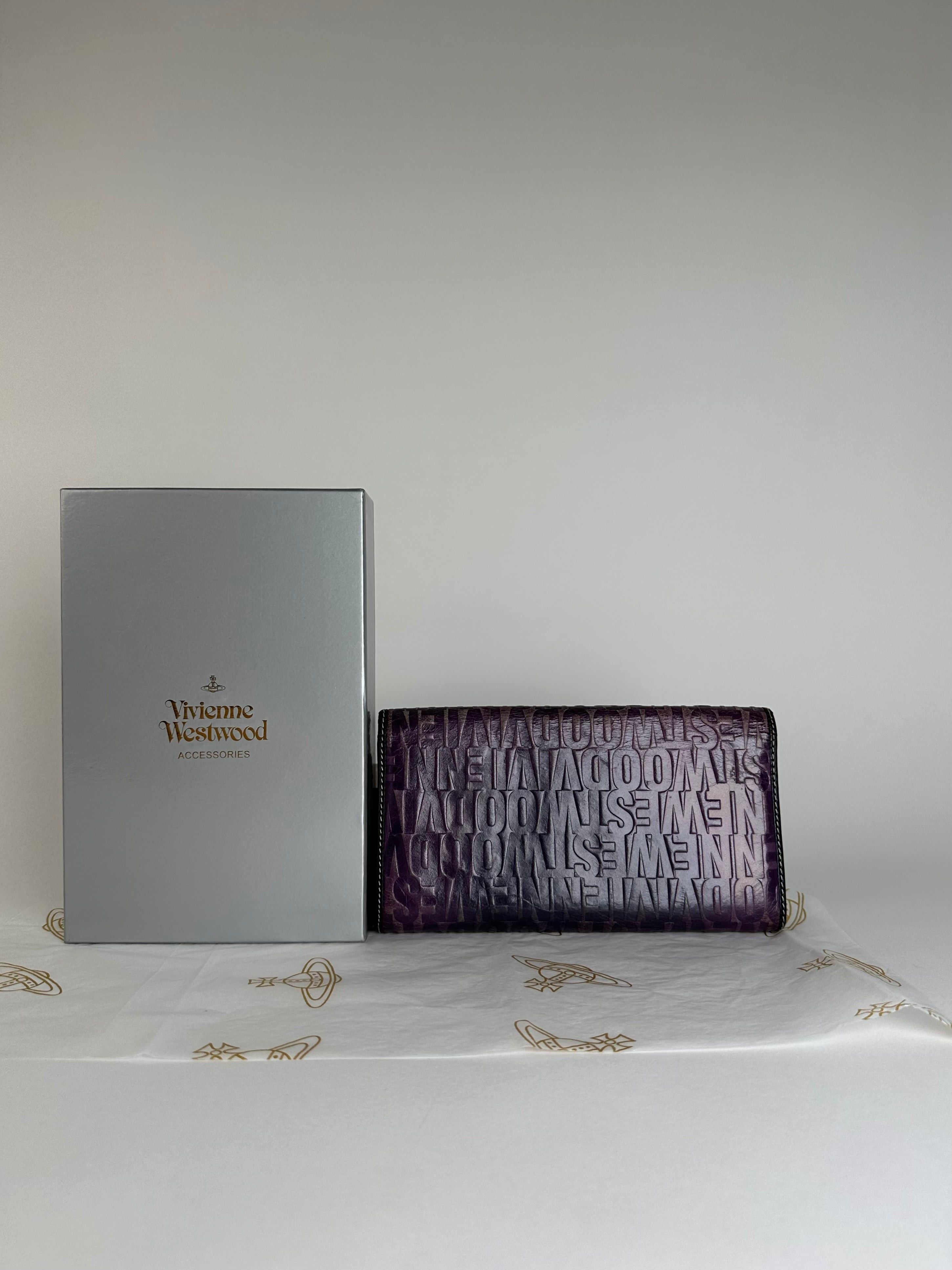 Vivienne Westwood Vintage Logo Embossed Long Wallet Purple Size ONE SIZE - 2 Thumbnail