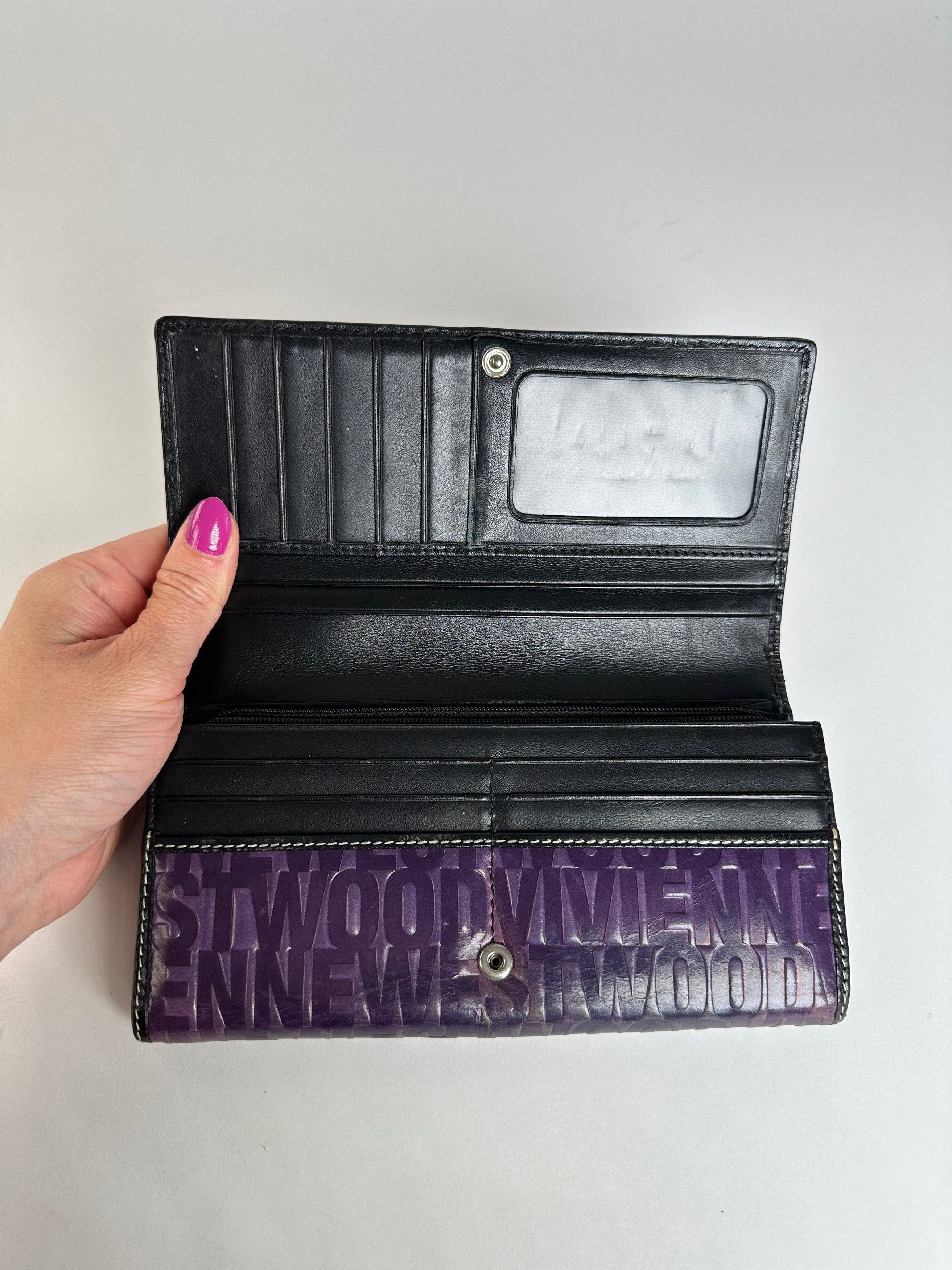 Vivienne Westwood Vintage Logo Embossed Long Wallet Purple Size ONE SIZE - 4 Thumbnail