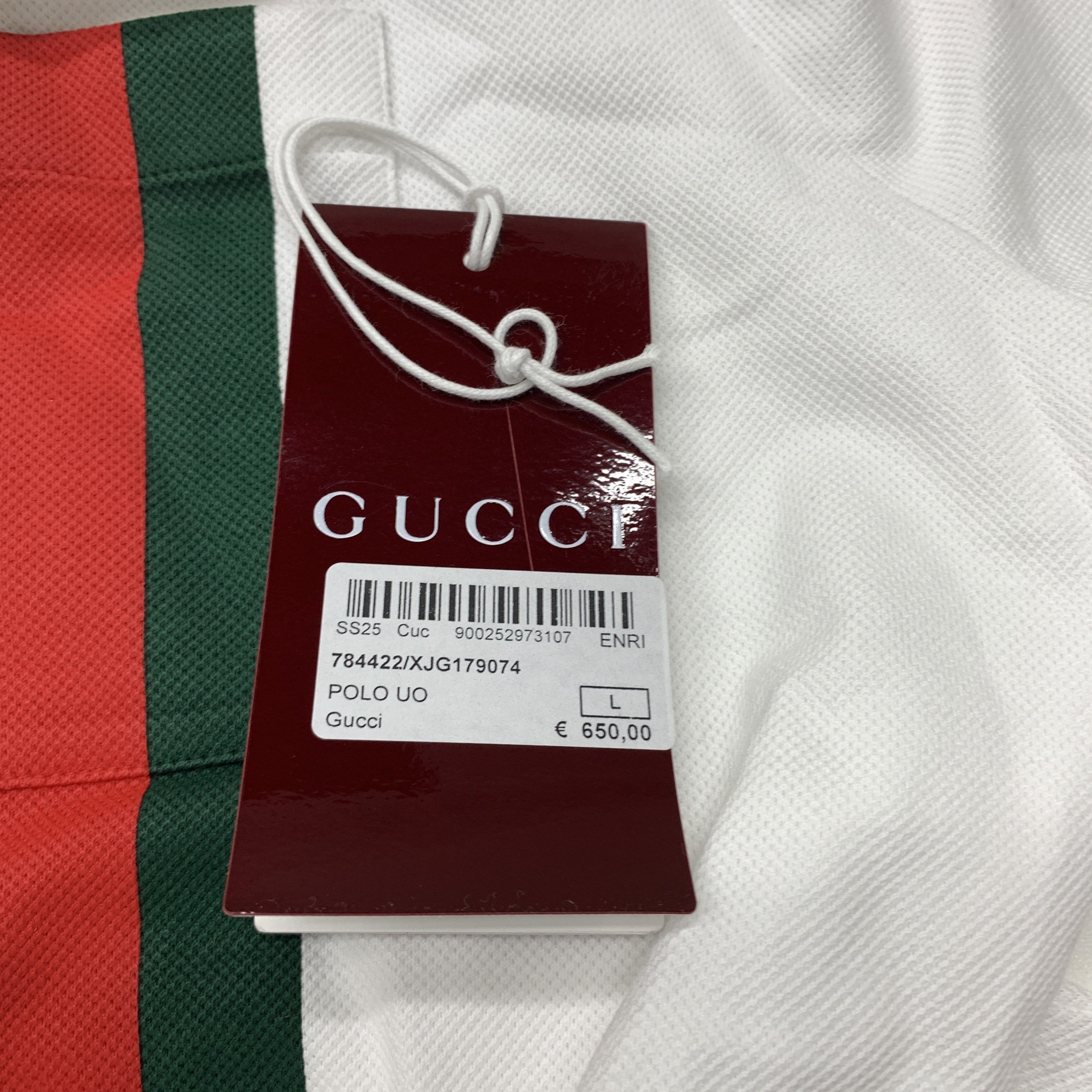 Gucci Gucci Logo Stripe Polo Shirt Size L Size US L / EU 52-54 / 3 - 4 Thumbnail