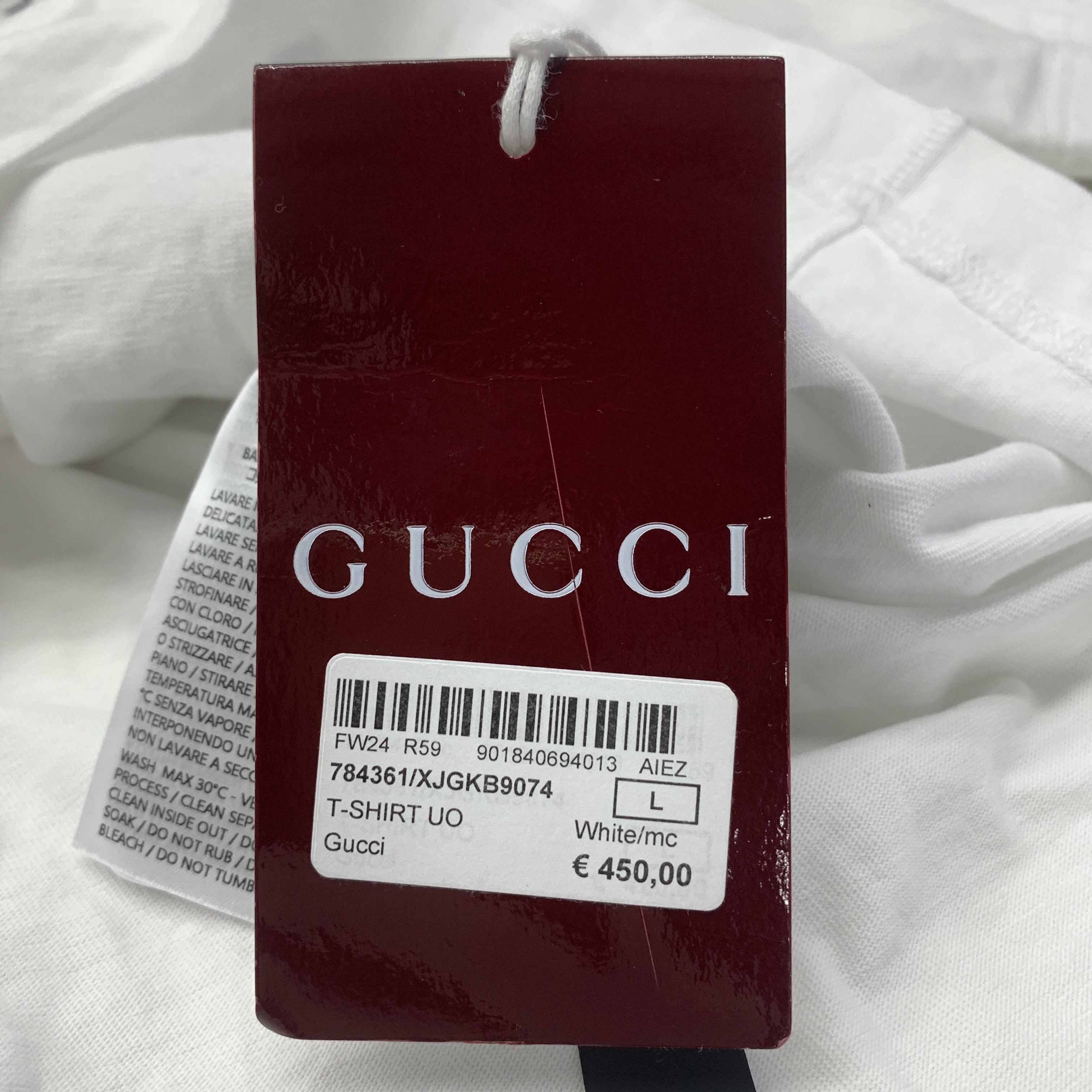 Gucci Gucci Logo Print T-Shirt White Size L Size US L / EU 52-54 / 3 - 5 Thumbnail