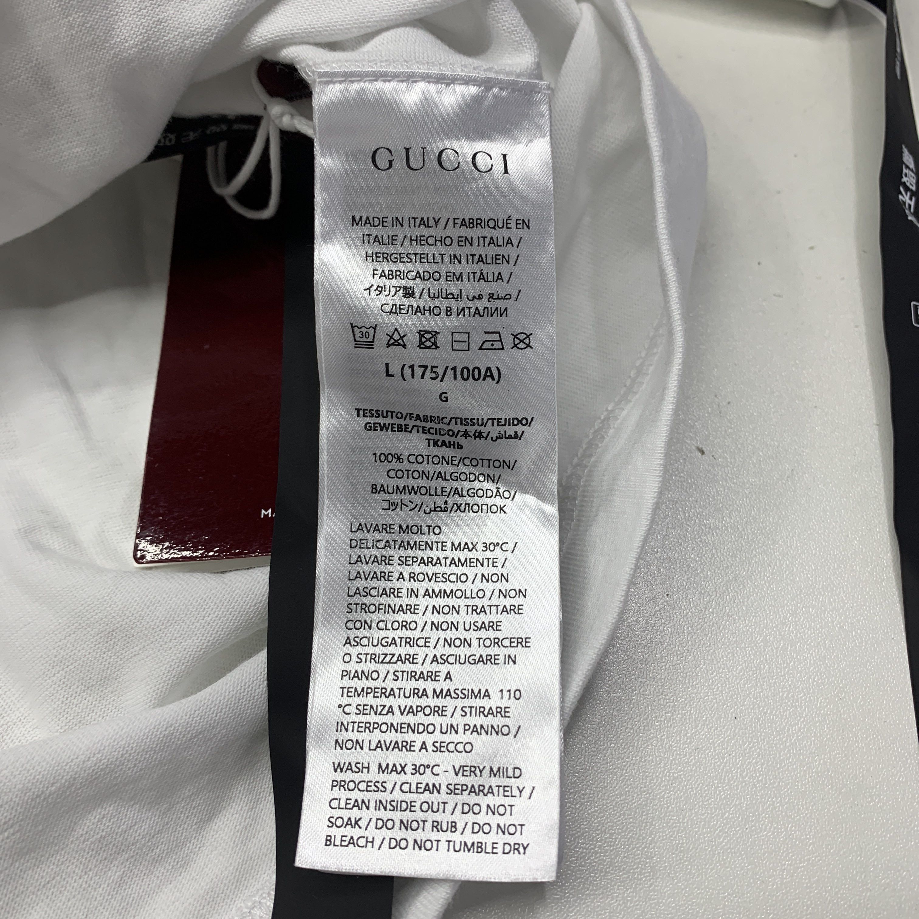 Gucci Gucci Logo Print T-Shirt White Size L Size US L / EU 52-54 / 3 - 4 Thumbnail