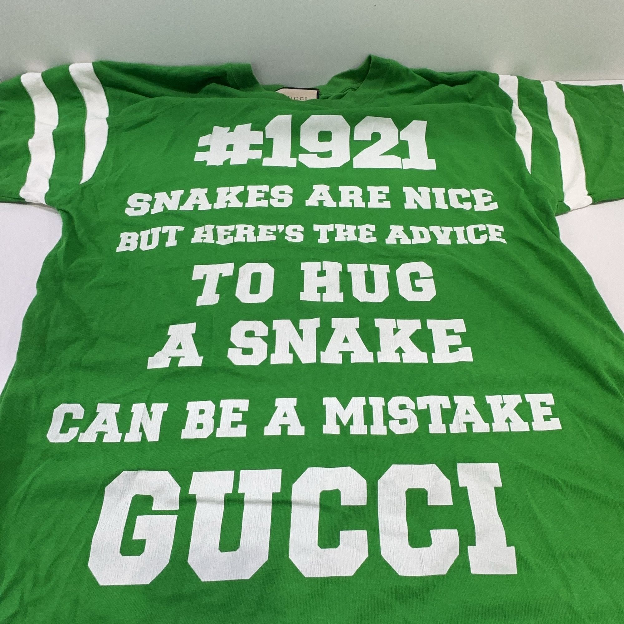 Gucci Gucci 1921 Snake Graphic T-Shirt Green Size M Size US M / EU 48-50 / 2 - 8 Thumbnail