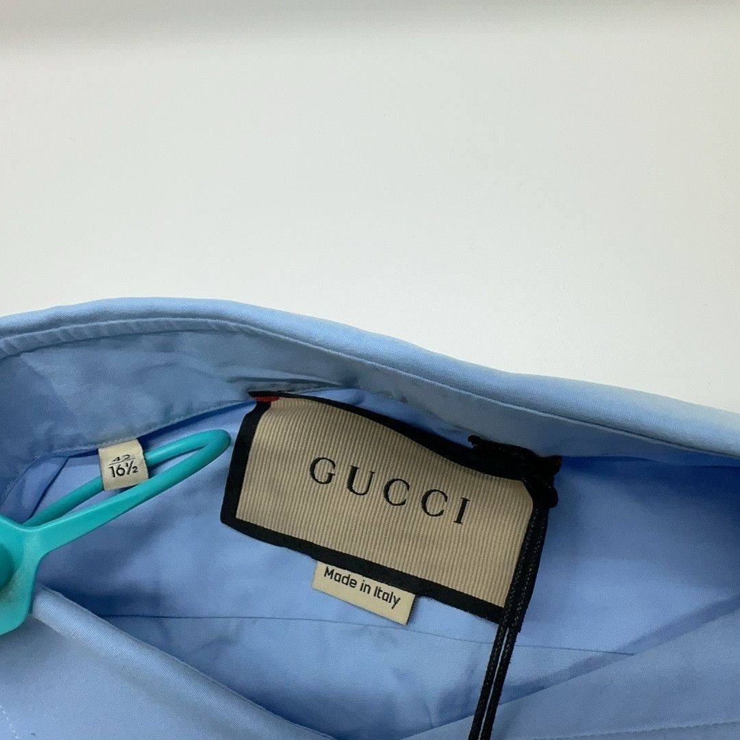 Gucci Gucci Logo Embroidery Button Up Shirt Size L Size US L / EU 52-54 / 3 - 6 Thumbnail
