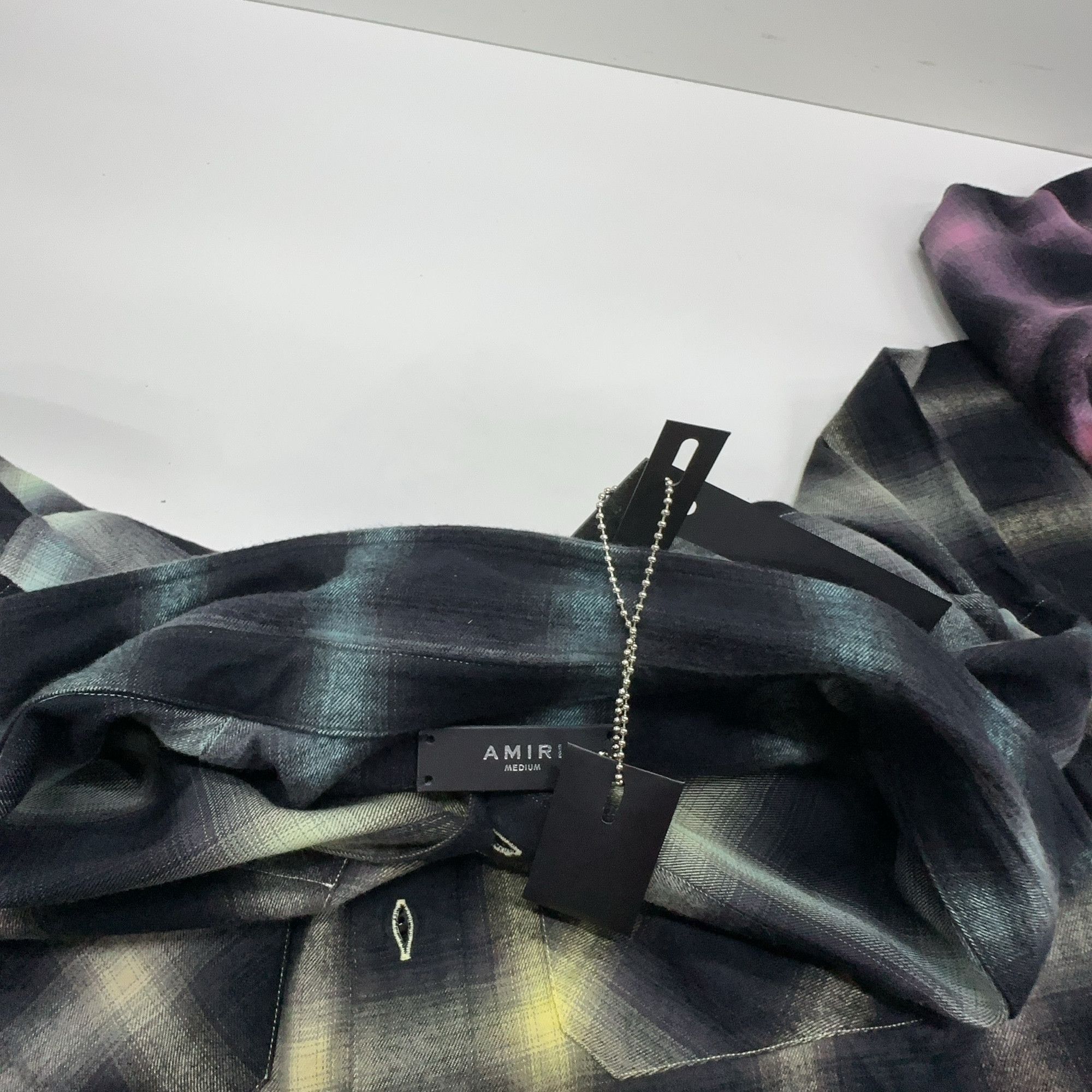 Amiri AMIRI Ombre Plaid Button Up Shirt Size M Size US M / EU 48-50 / 2 - 7 Thumbnail