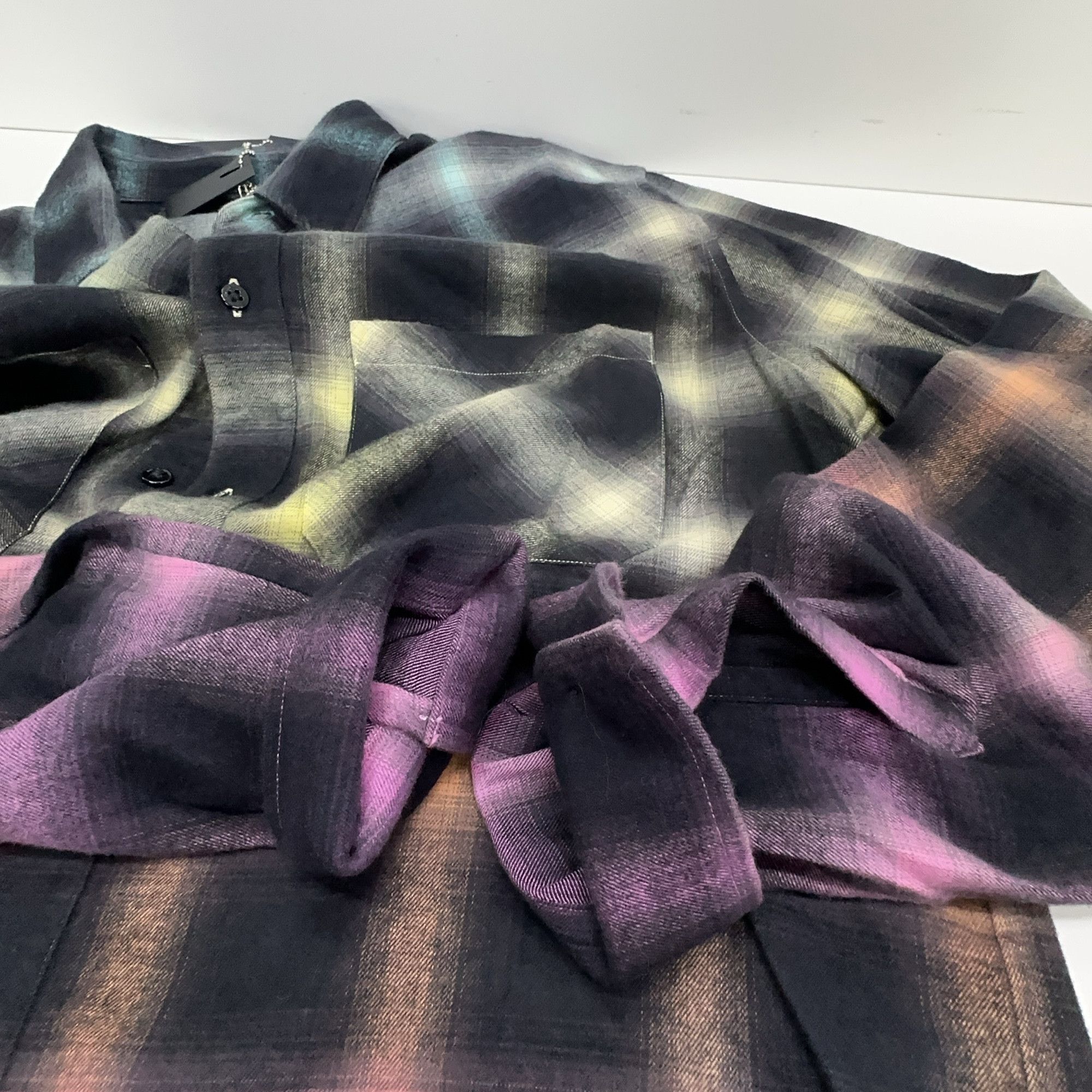 Amiri AMIRI Ombre Plaid Button Up Shirt Size M Size US M / EU 48-50 / 2 - 8 Thumbnail