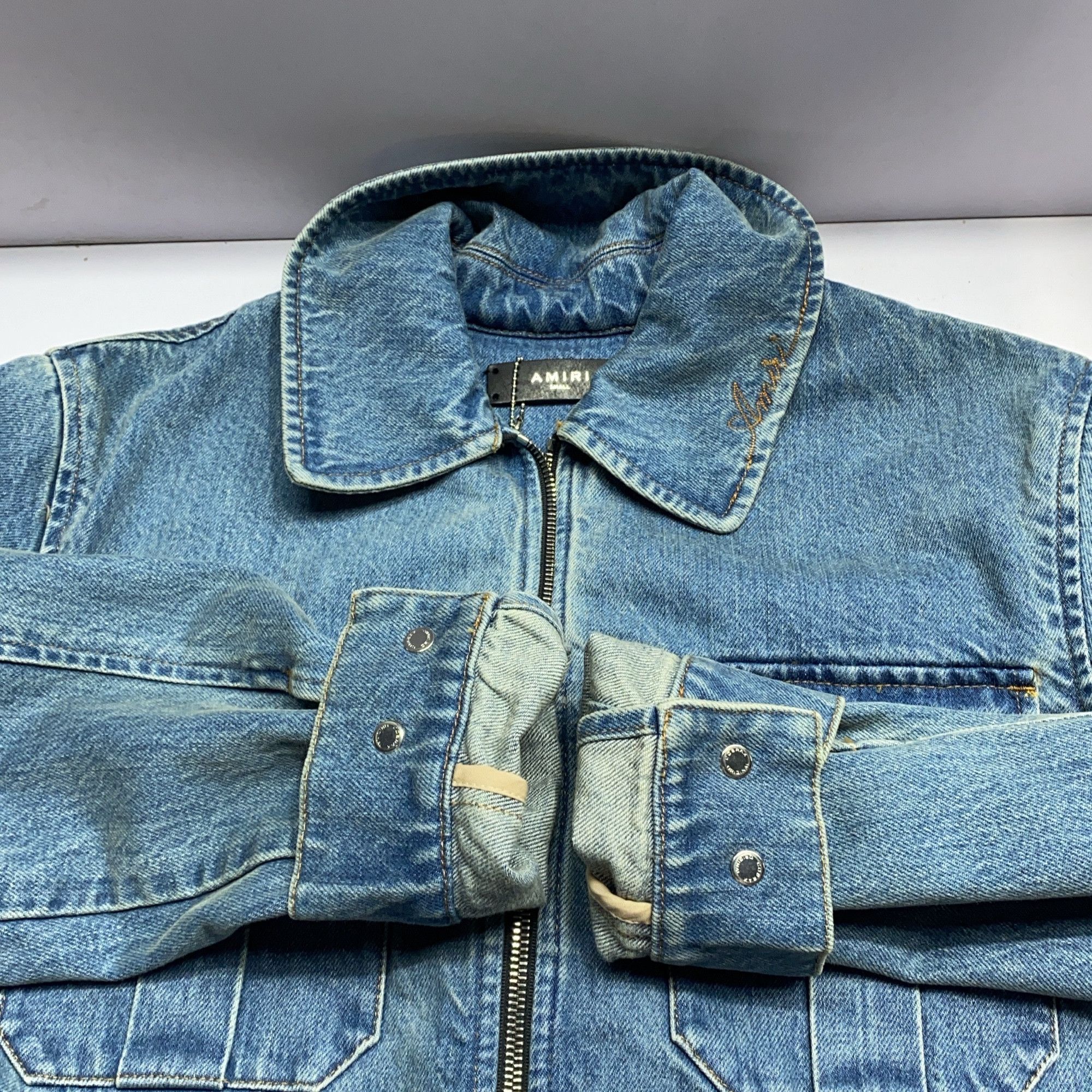 Amiri AMIRI Logo Denim Jacket Size S Size US S / EU 44-46 / 1 - 9 Thumbnail