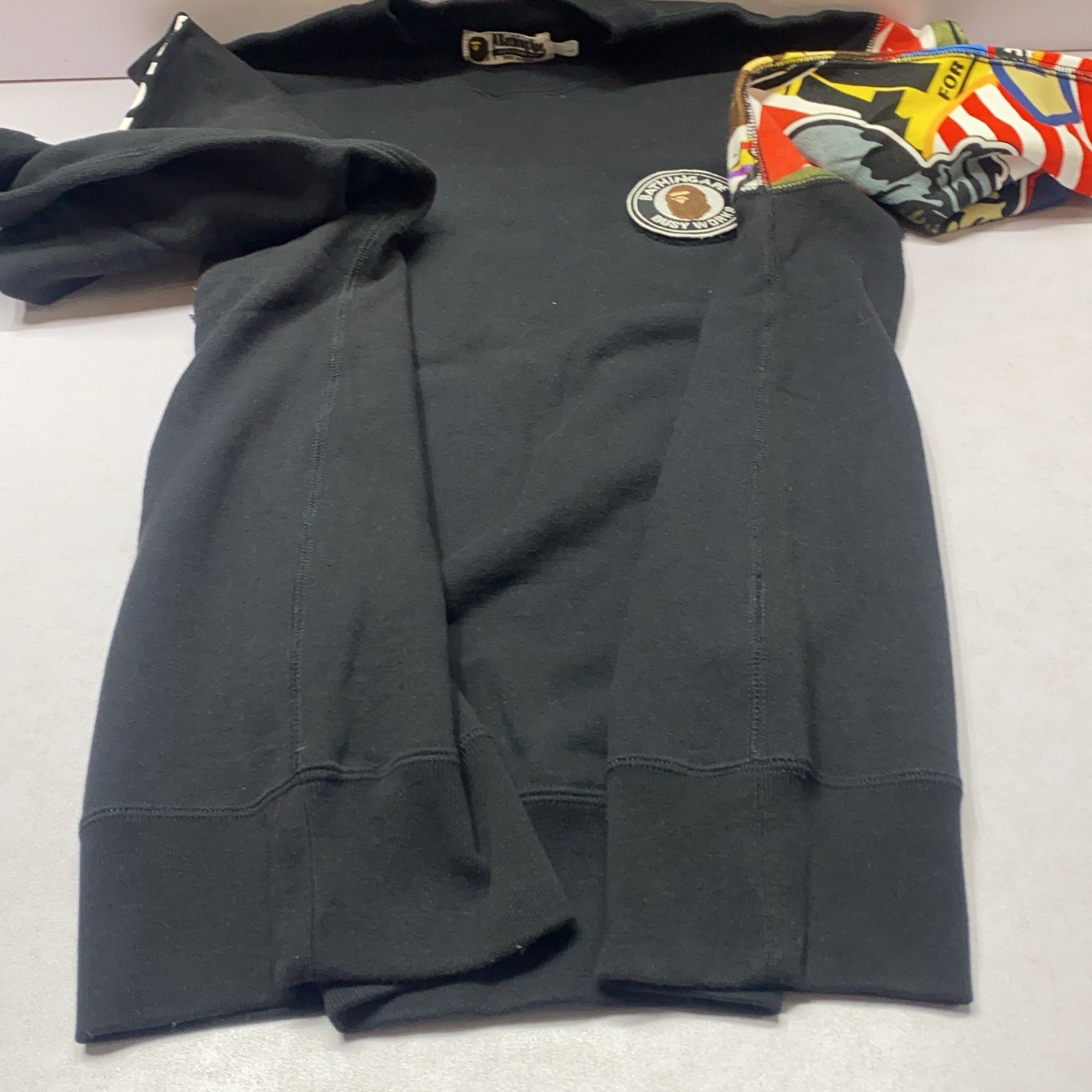 Bape A Bathing Ape Patchwork Sleeve Sweatshirt Size L Size US L / EU 52-54 / 3 - 11 Thumbnail