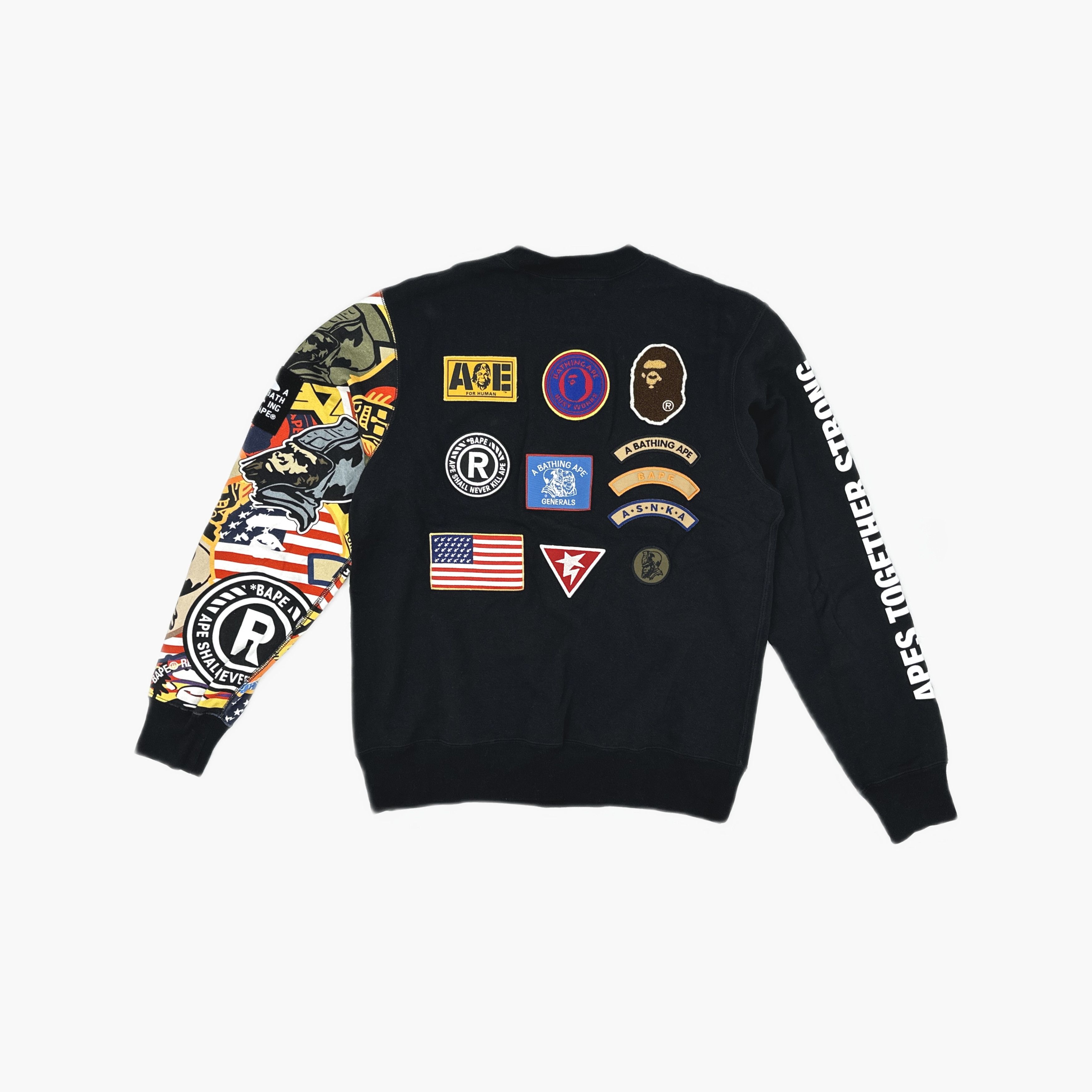 Bape A Bathing Ape Patchwork Sleeve Sweatshirt Size L Size US L / EU 52-54 / 3 - 2 Thumbnail