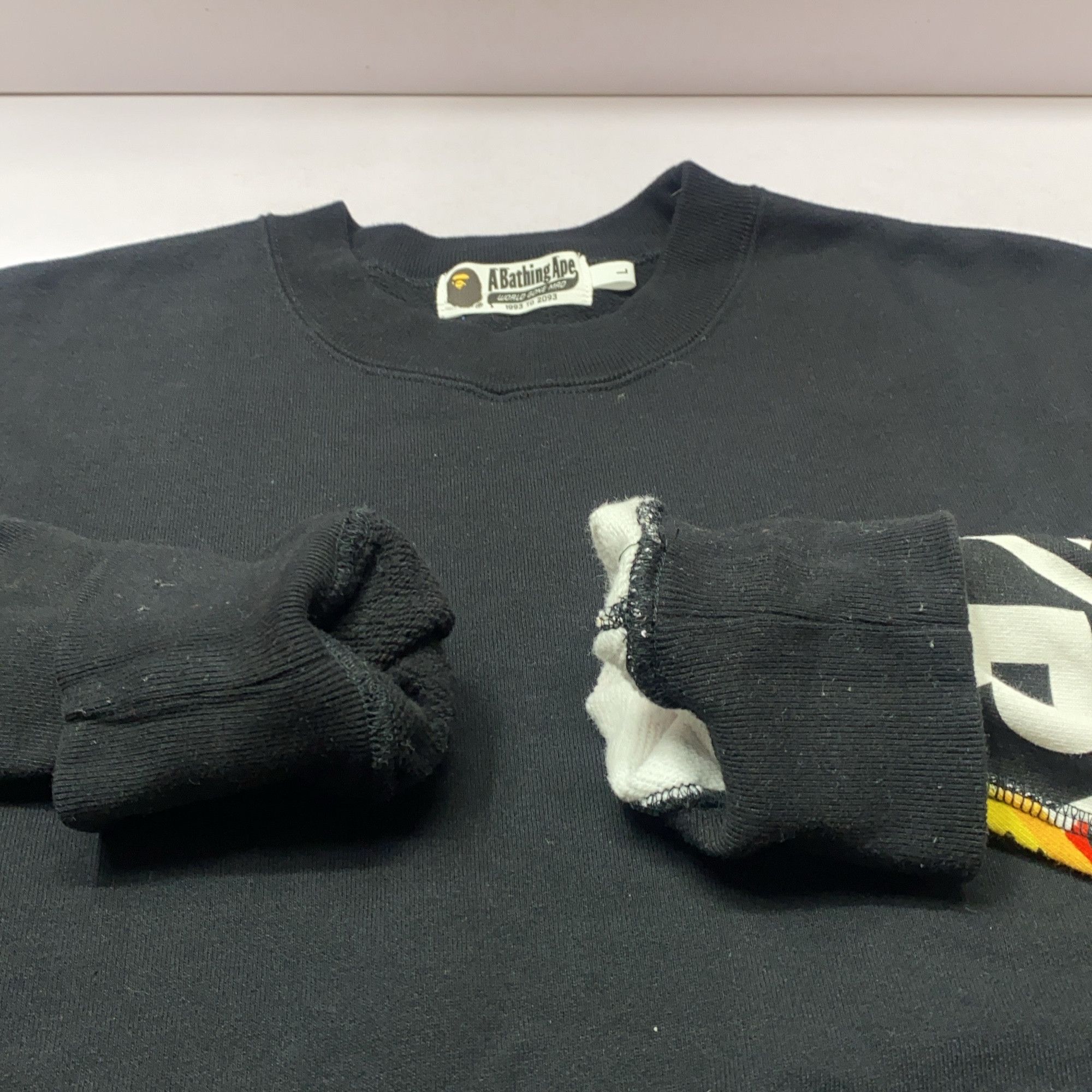 Bape A Bathing Ape Patchwork Sleeve Sweatshirt Size L Size US L / EU 52-54 / 3 - 8 Thumbnail